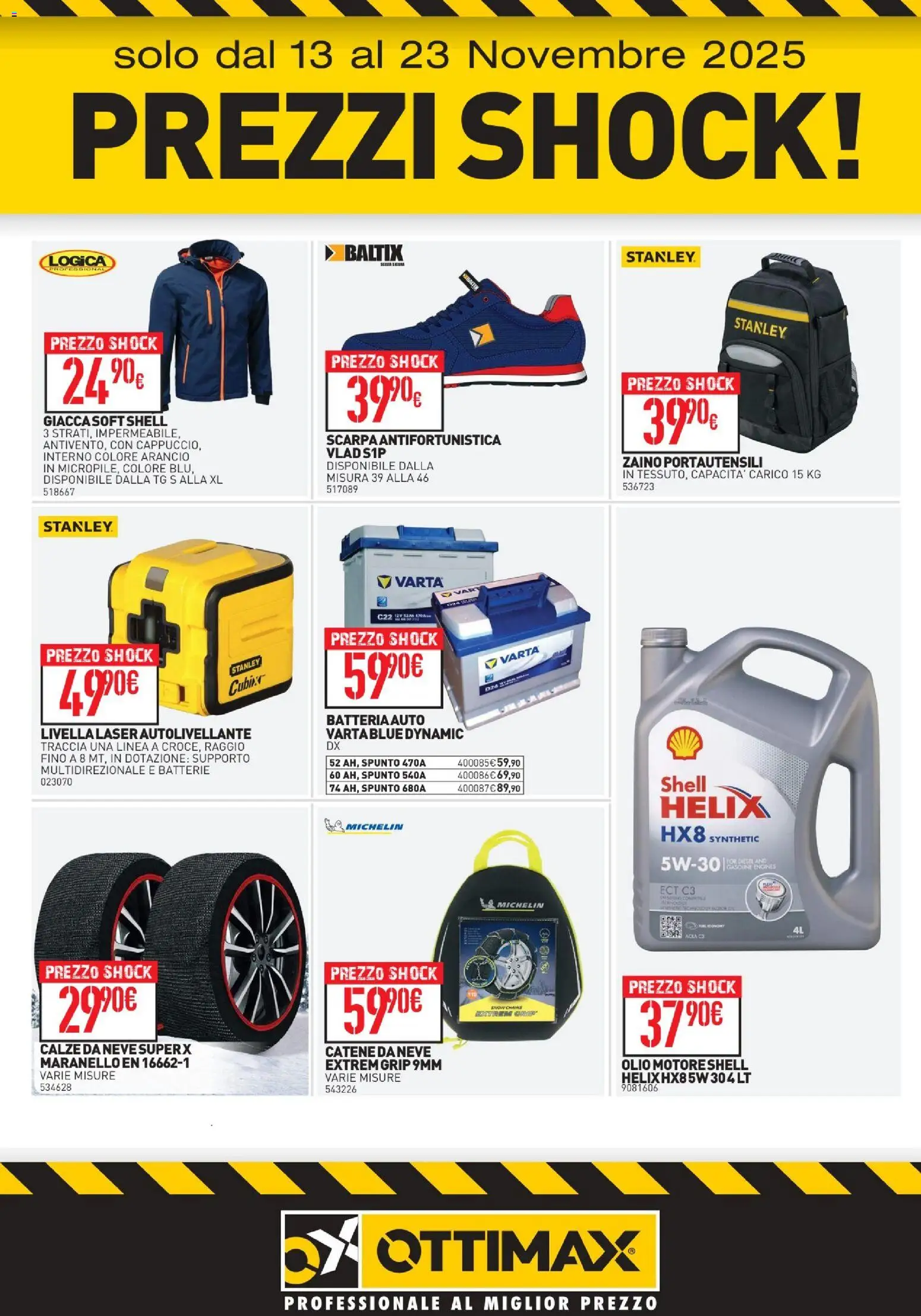 Volantino Ottimax del 13.11.2025 | Pagina: 3 | Prodotti: Olio motore, Giacca, Zaino, Batterie