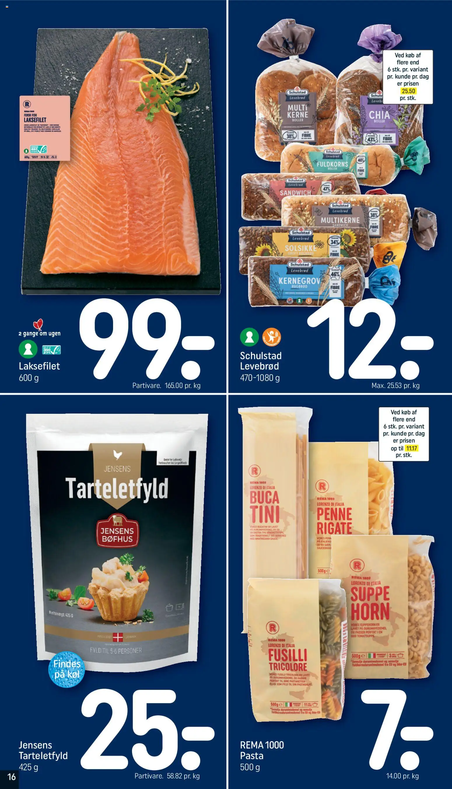 Rema 1000 tilbudsavis – gyldig fra 22.03.2026 | Side: 16 | Produkter: Fisk, Pasta, Honning, Suppe