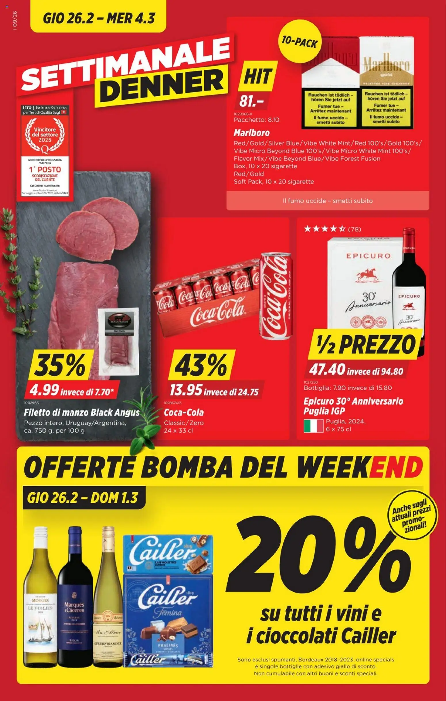 Denner Aktionen IT – gültig ab 26.02.2026 | Seite: 1 | Produkte: Coca Cola, Monitor