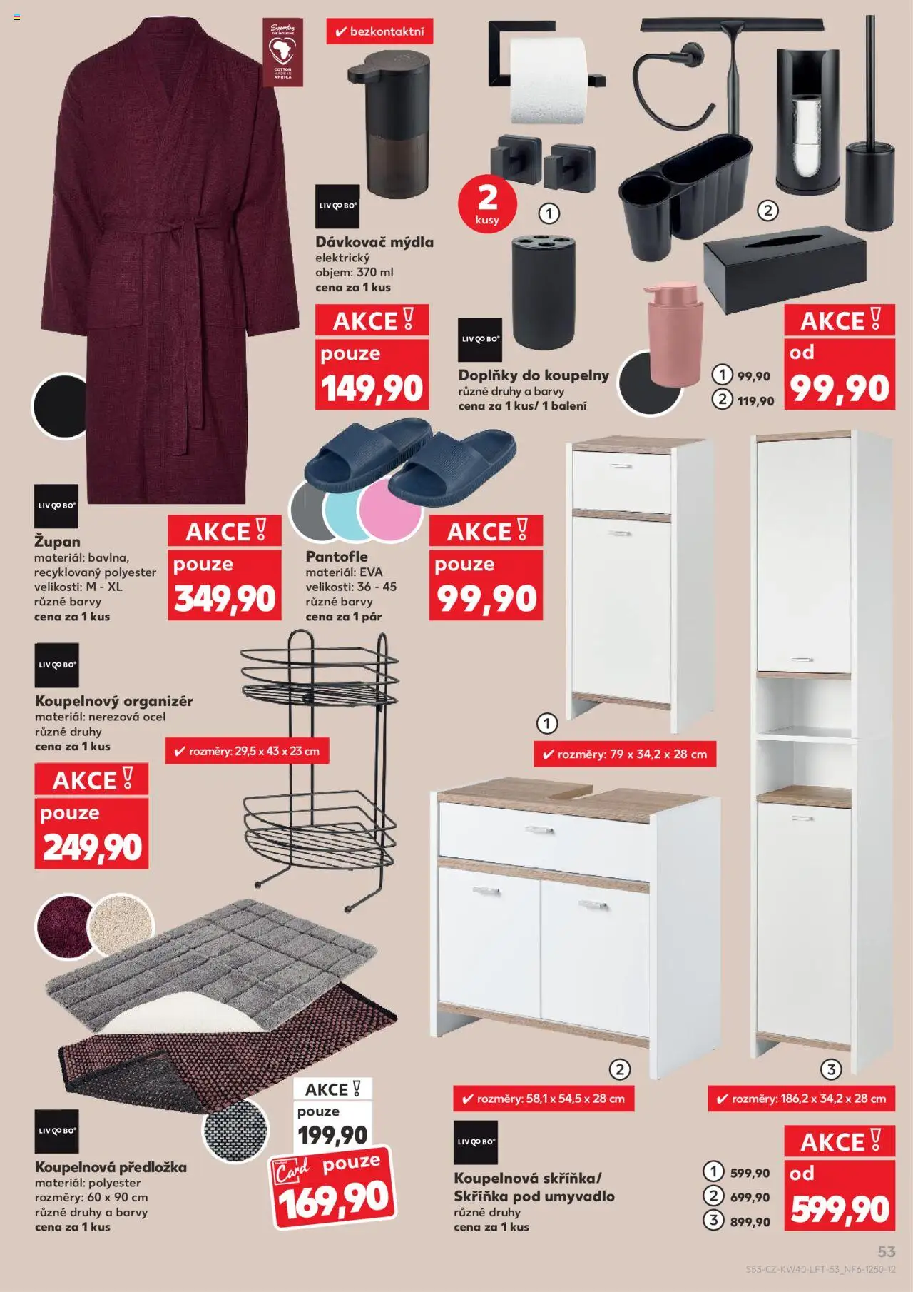 Kaufland leták od 01.10.2025 | Strana: 53 | Produkty: Organizér, Skříňka pod umyvadlo, Pantofle, Skříňka