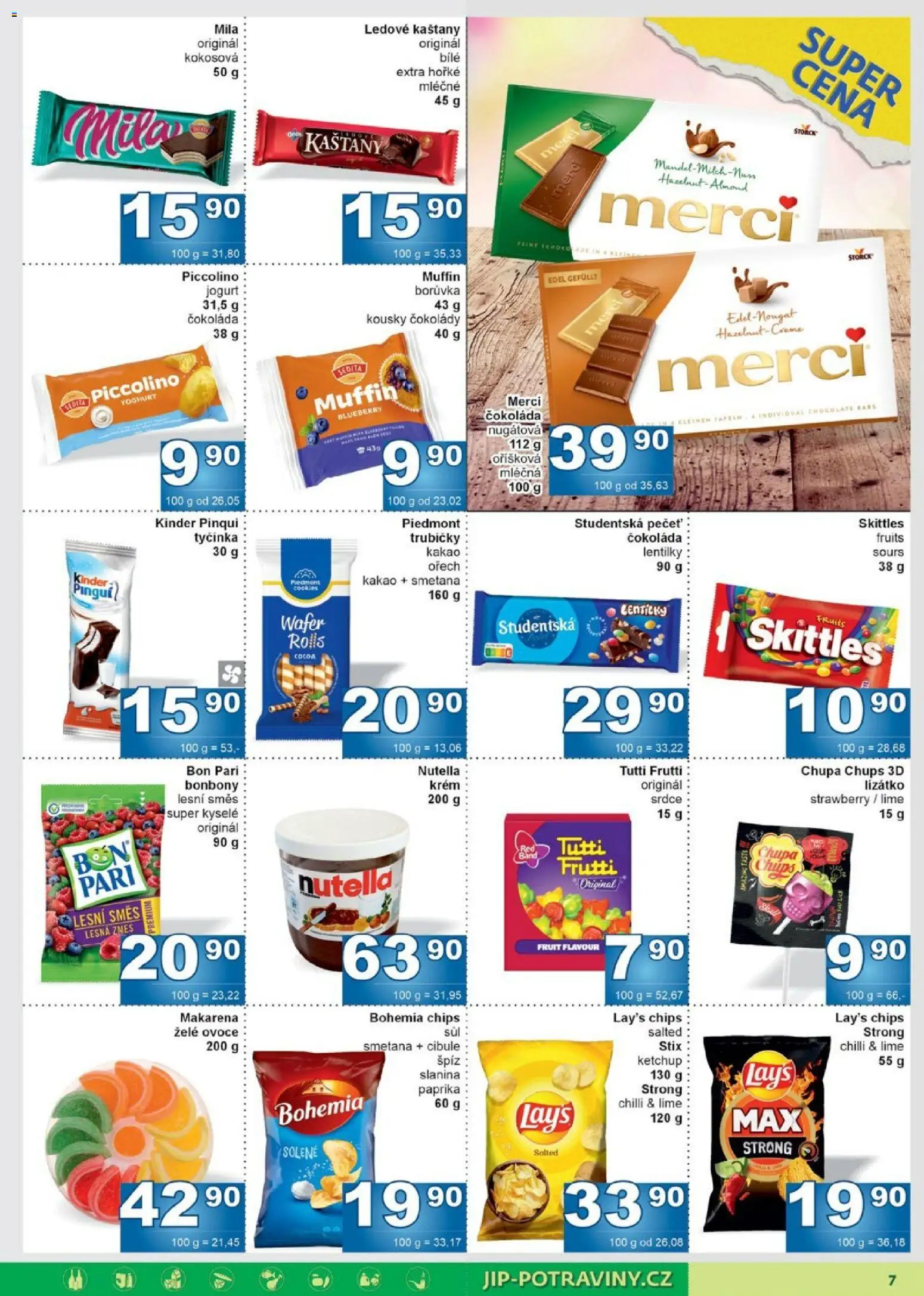 Jip leták od 22.04.2026 | Strana: 7 | Produkty: Studentská pečeť, Ledové kaštany, Kakao, Lentilky