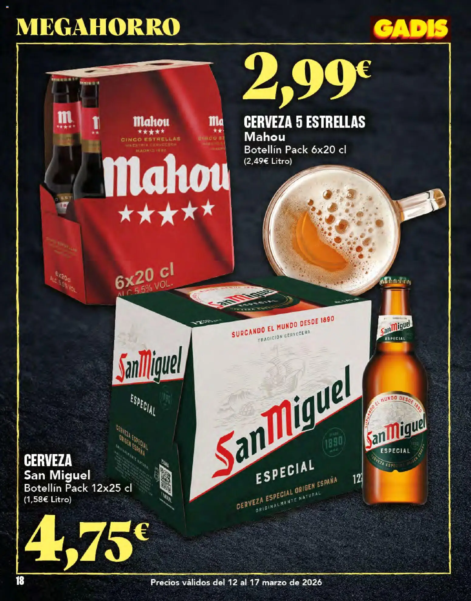 Gadis folleto │ válido desde el 12.03.2026 | Página: 18 | Productos: Cerveza