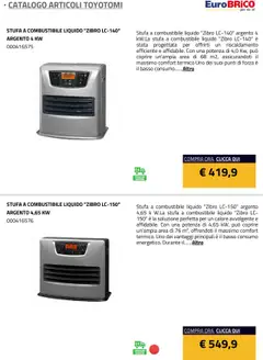 Anteprima del volantino Eurobrico Articoli Toyotomi catalogo valido a partire dal 23.07.2025 | Pagina: 5 | Prodotti: Stufa