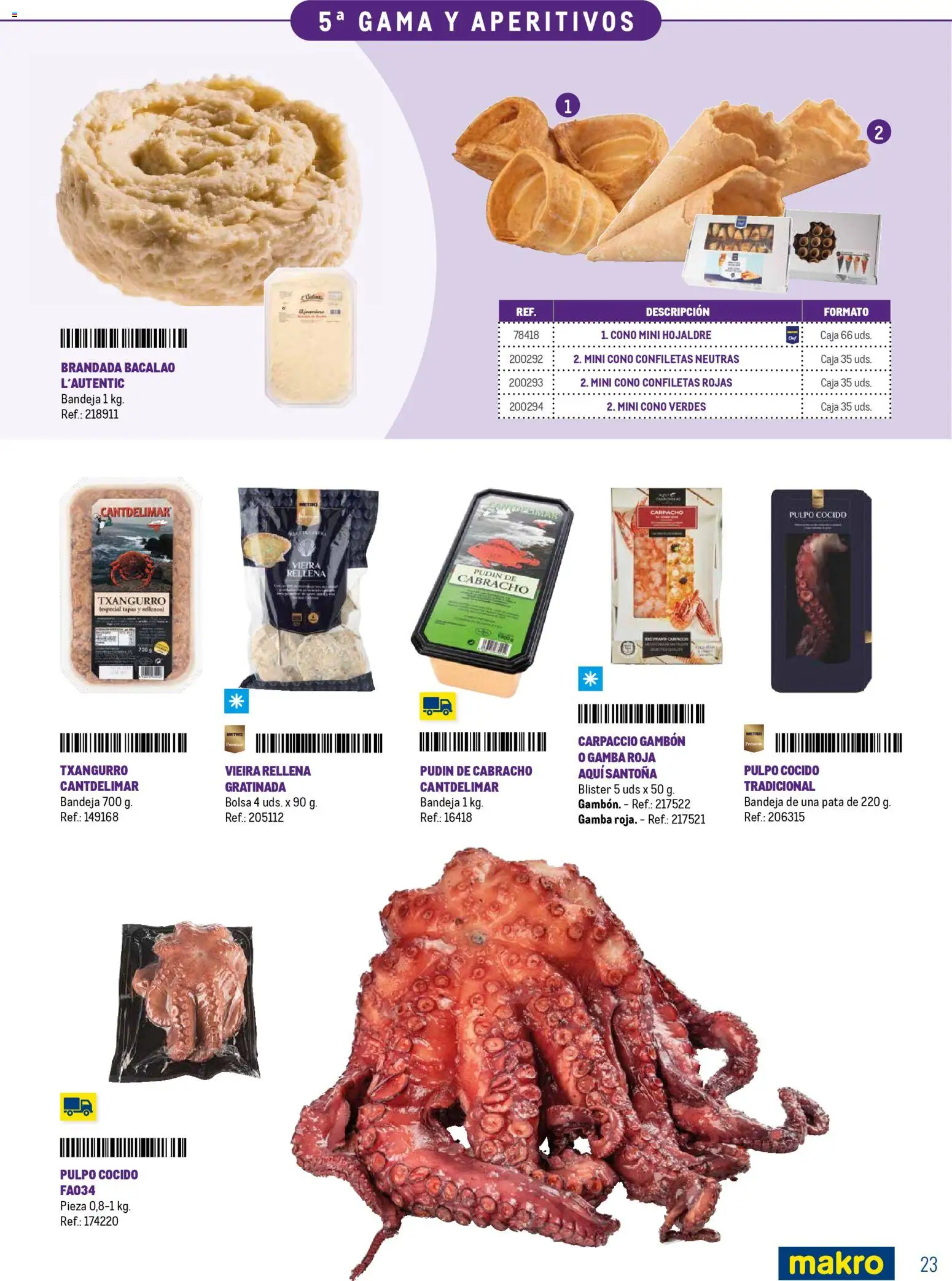 Makro Especial Catering Prat │ válido desde el 16.03.2026 | Página: 23 | Productos: Μπιμπερό, Bandeja, Caja, Gamba