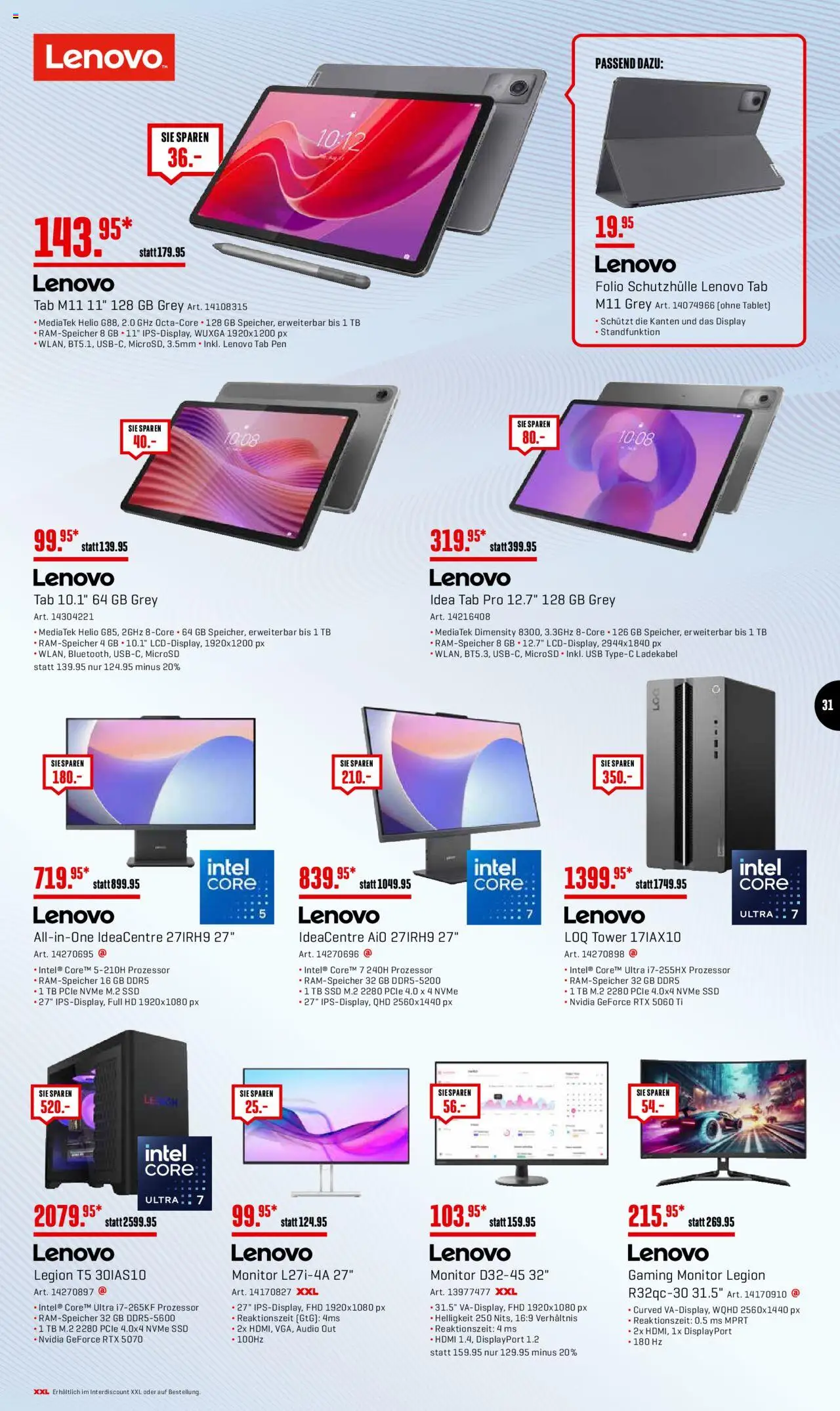 Interdiscount Aktionen Brand Love – gültig ab 08.09.2025 | Seite: 31 | Produkte: Audio, Tablet, Usb, Lenovo