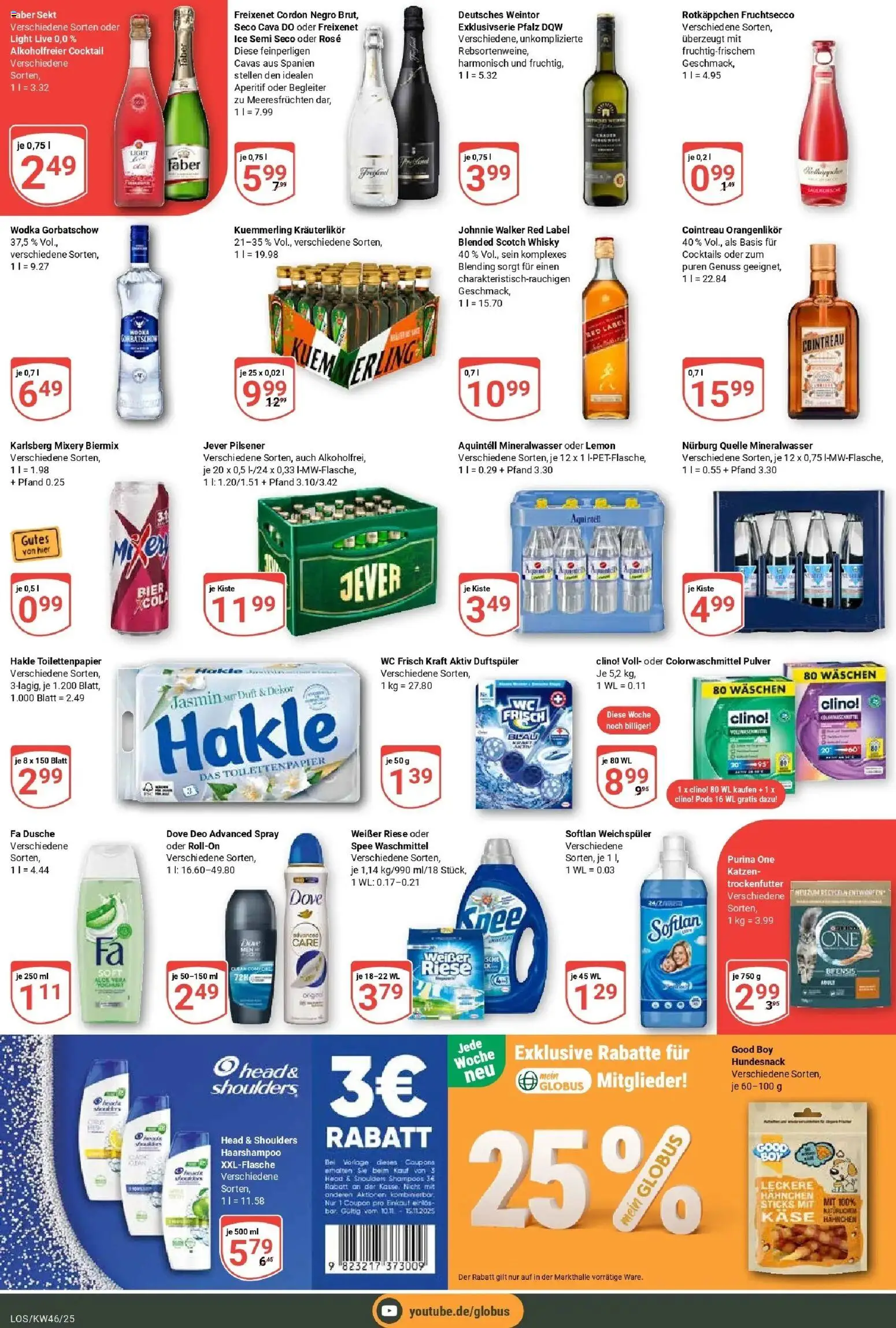 Globus prospekt Losheim Am See	 – gültig ab 10.11.2025 | Seite: 5 | Produkte: Whisky, Hahnchen, Spee, Wodka