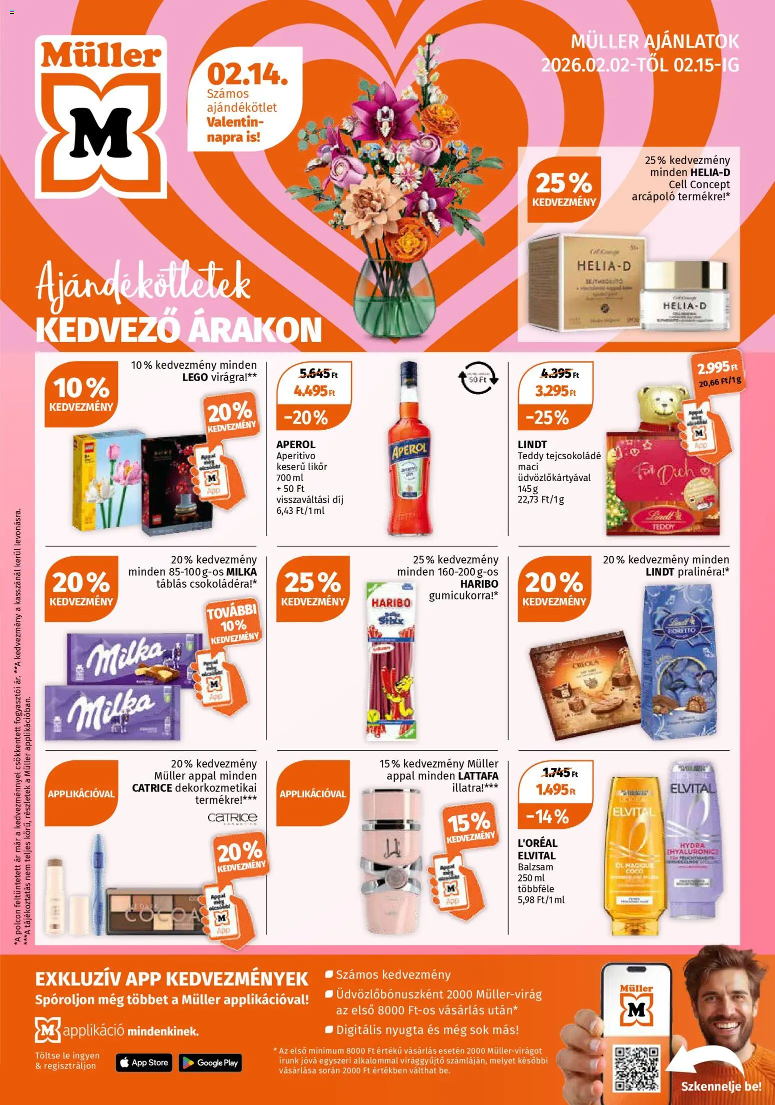 Müller akciós ujság - amely érvényes a következő dátumtól: 02.02.2026 | Oldal: 1 | Termékek: Aperol, Tejcsokoládé, Likőr
