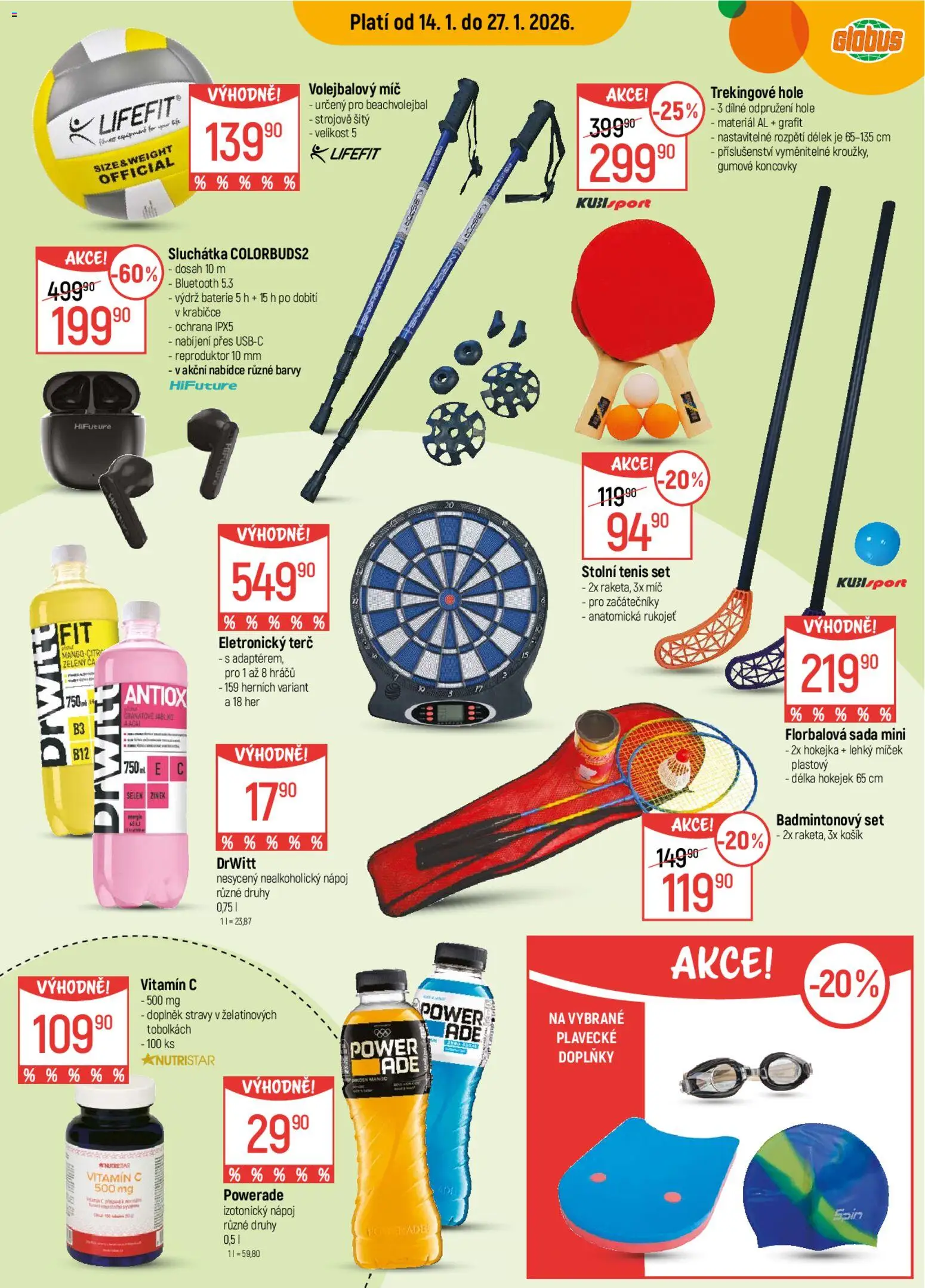 Globus leták od 14.01.2026 | Strana: 18 | Produkty: Jablka, Sluchátka, Terč, Barvy