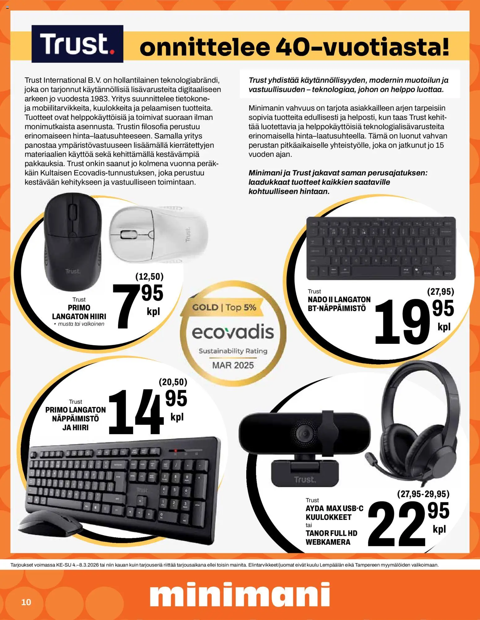 Minimani tarjoukset – voimassa 04.03.2026 alkaen | Sivu: 10 | Tuotteet: Tietokone, Hiiri, Näppäimistö, Kuulokkeet