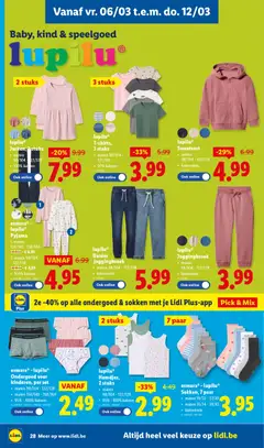 Lidl Folder week 10 - Voorbeeld van een folder van Lidl, geldig van 04.03.2026 | Pagina: 28 | Producten: Ondergoed, Sokken, Pyjama