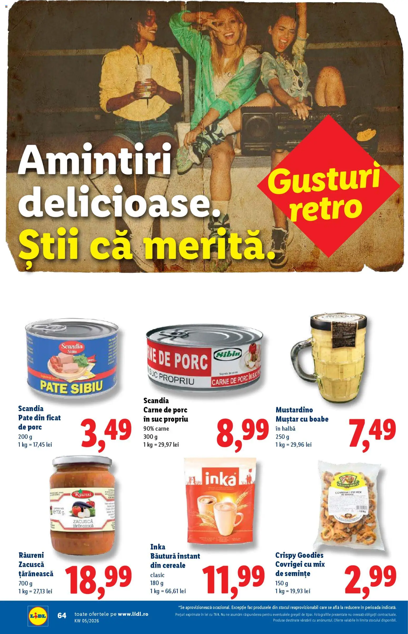 Noul catalog Lidl – valabil de la 26.01.2026 | Pagină: 64 | Produse: Pate, Covrigei, Muștar, Cereale