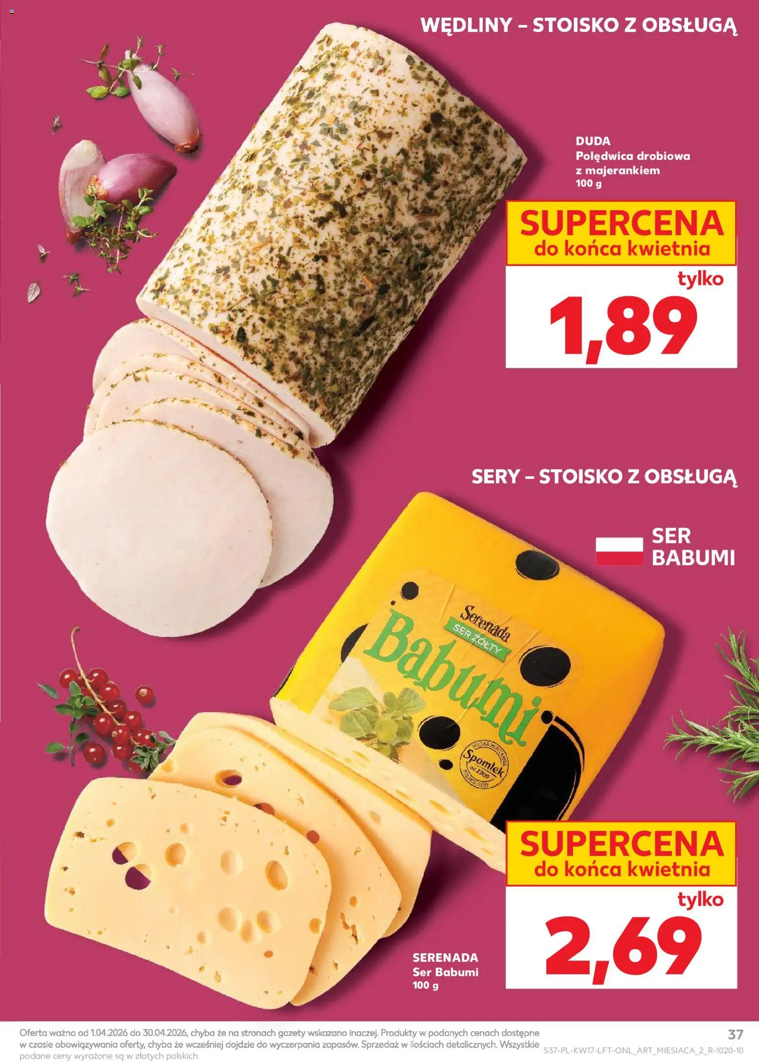 Kaufland gazetka od 23.04.2026 | Strona: 37 | Produkty: Ser żółty, Sery, Ser, Wędliny