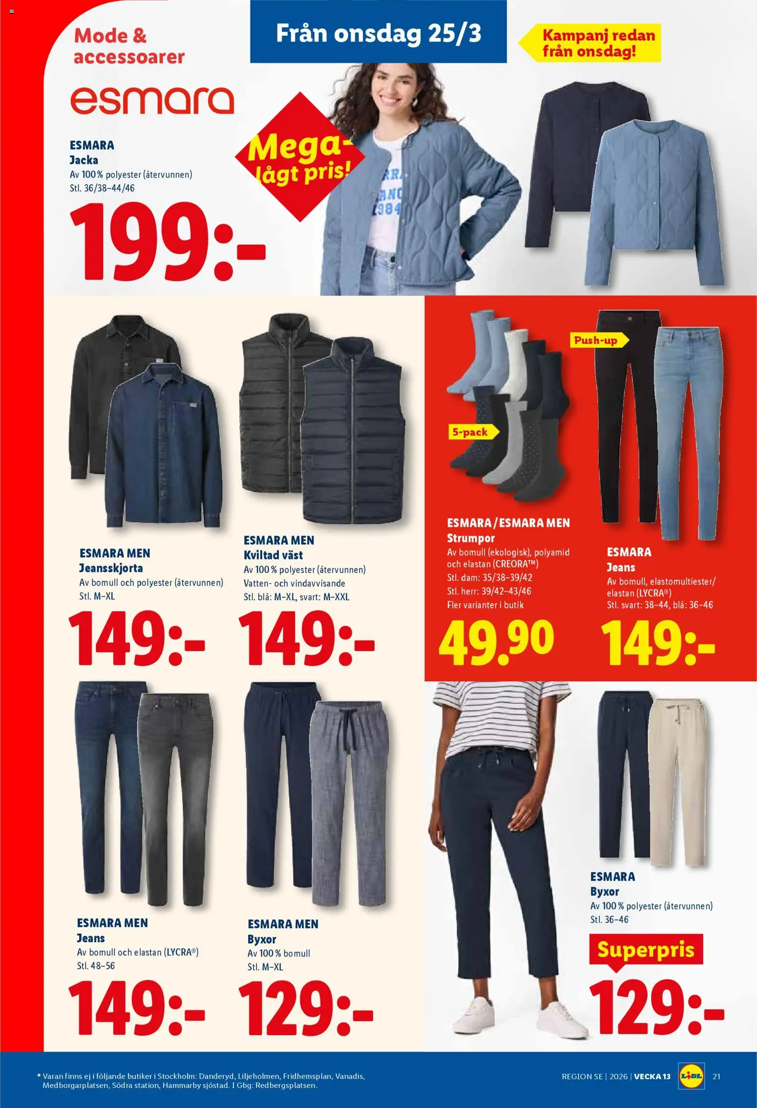 Lidl reklamblad aktuell från 23.03.2026 | Sida: 23 | Produkter: Väst, Jacka, Byxor, Jeans