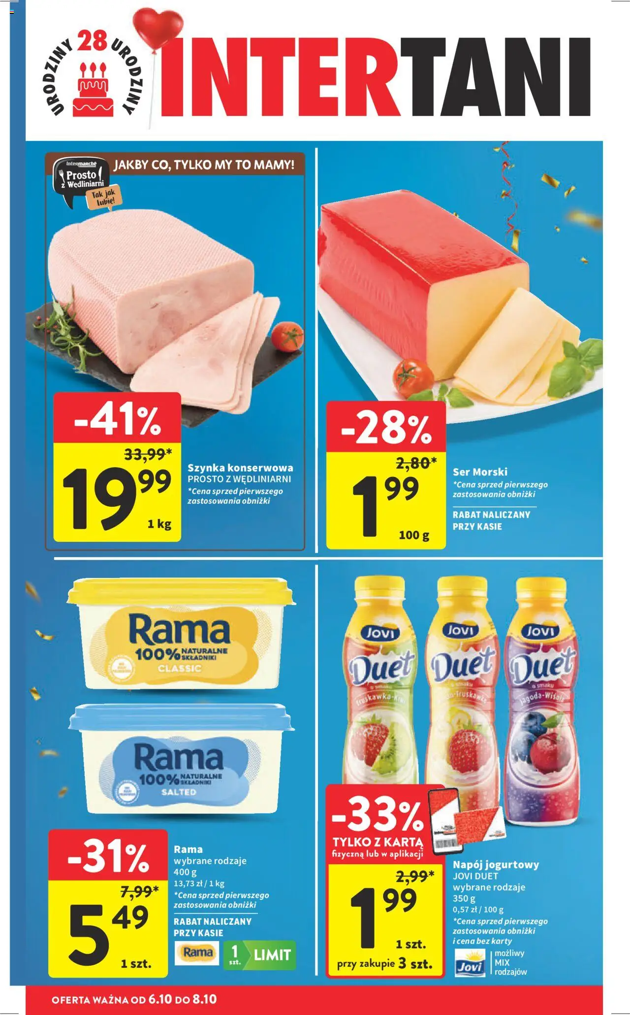 Intermarche Gazetka od 02.10.2025 | Strona: 46 | Produkty: Karta, Szynka, Ser