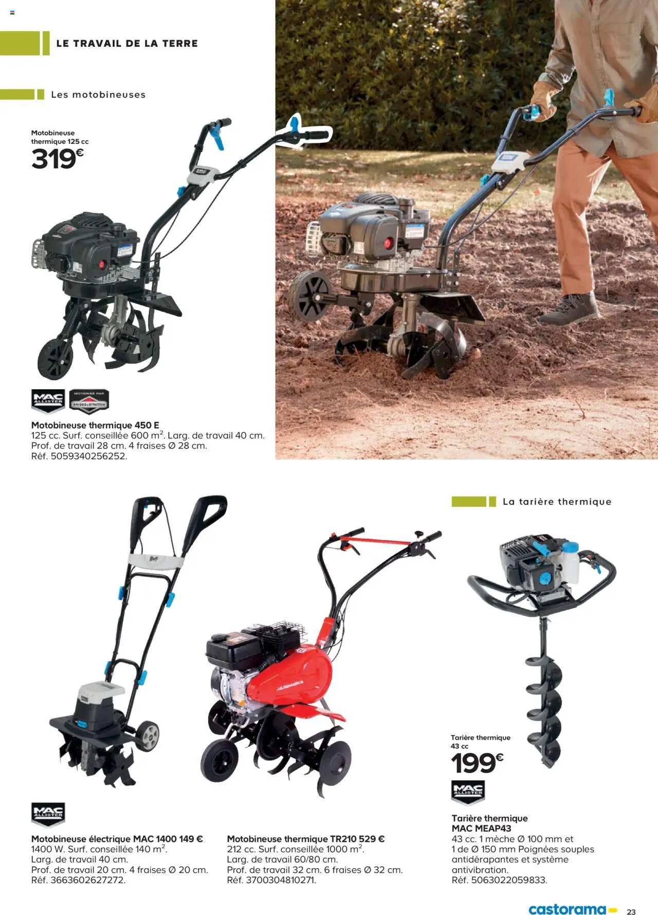  | Page: 23 | Produits: Poignées, Motobineuse électrique, Fraises