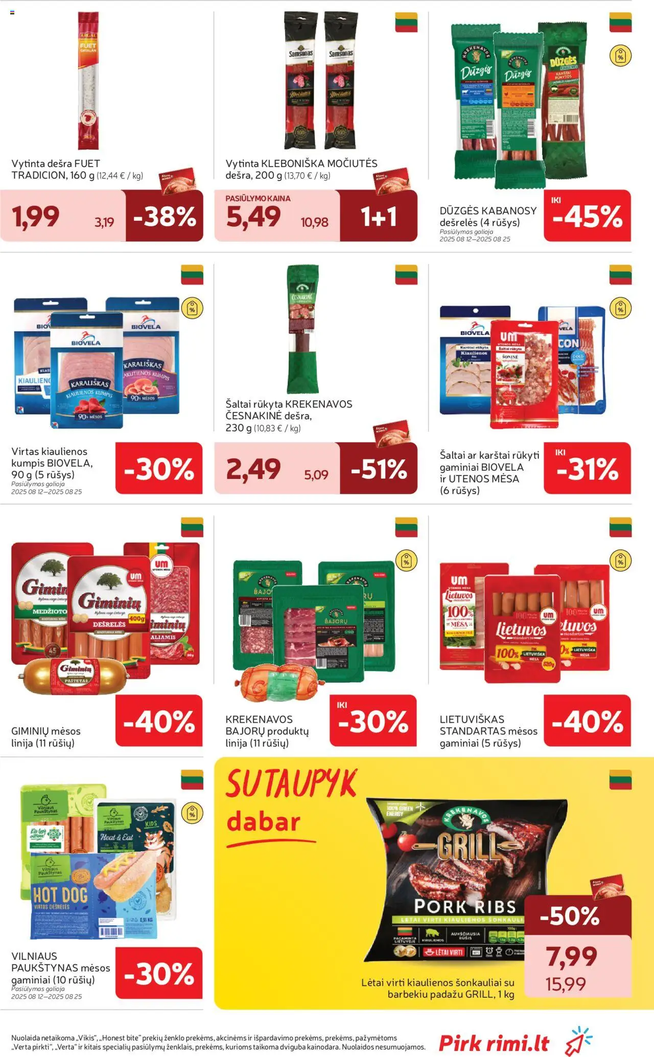 Rimi leidinys│galioja nuo 12.08.2025 | Puslapis: 15 | Prekių: Kiaulienos, Dešrelės, Kumpis, Dešra