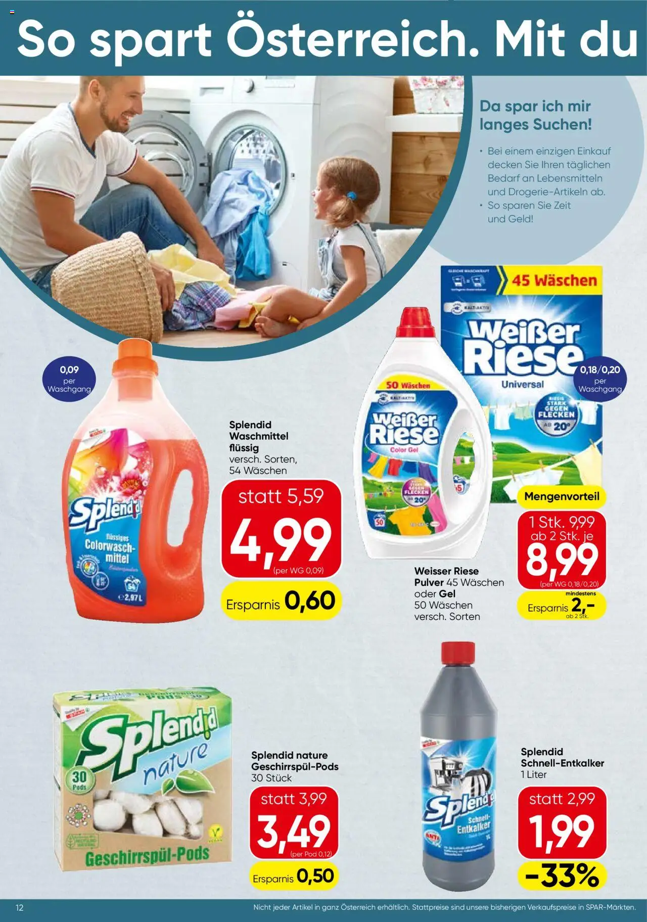 Spar Flugblatt - Niederösterreich gültig ab 02.10.2025 | Seite: 12 | Produkte: Waschmittel