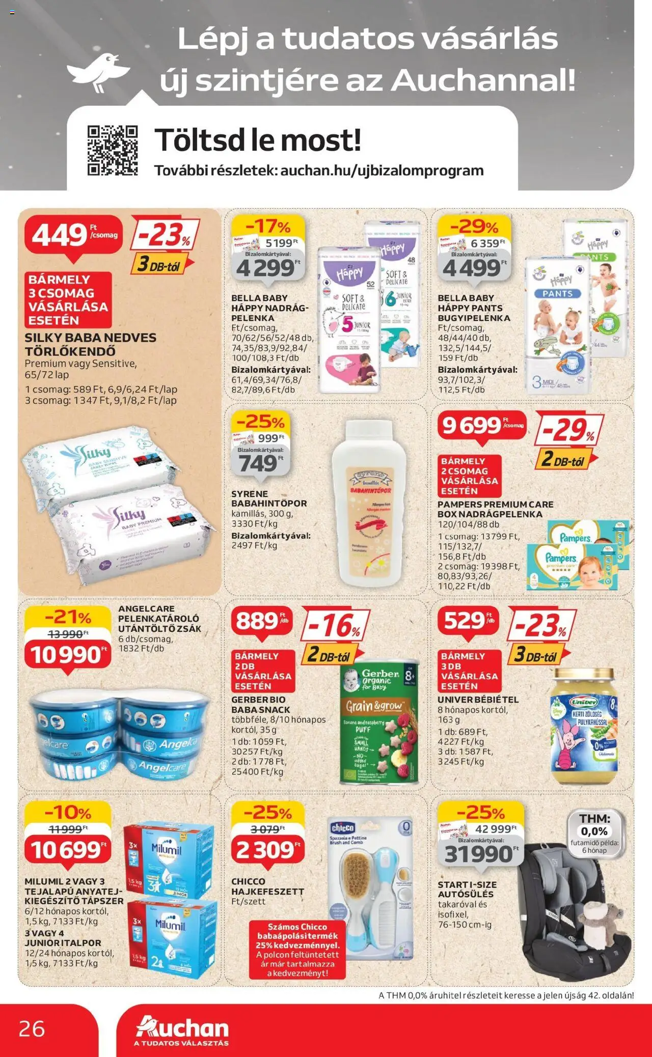 Auchan akciós ujság - amely érvényes a következő dátumtól: 12.06.2025 | Oldal: 26 | Termékek: Pampers, Törlőkendő, Zöldség, Bébiétel
