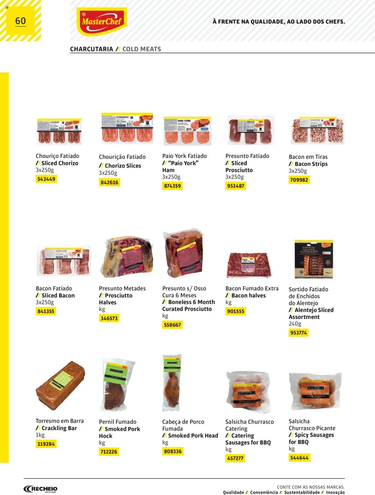 Recheio AS NOSSAS MARCAS │ válido de 19.12.2023 | Página: 60 | Produtos: Bacon, Salsicha, Presunto, Chouriço