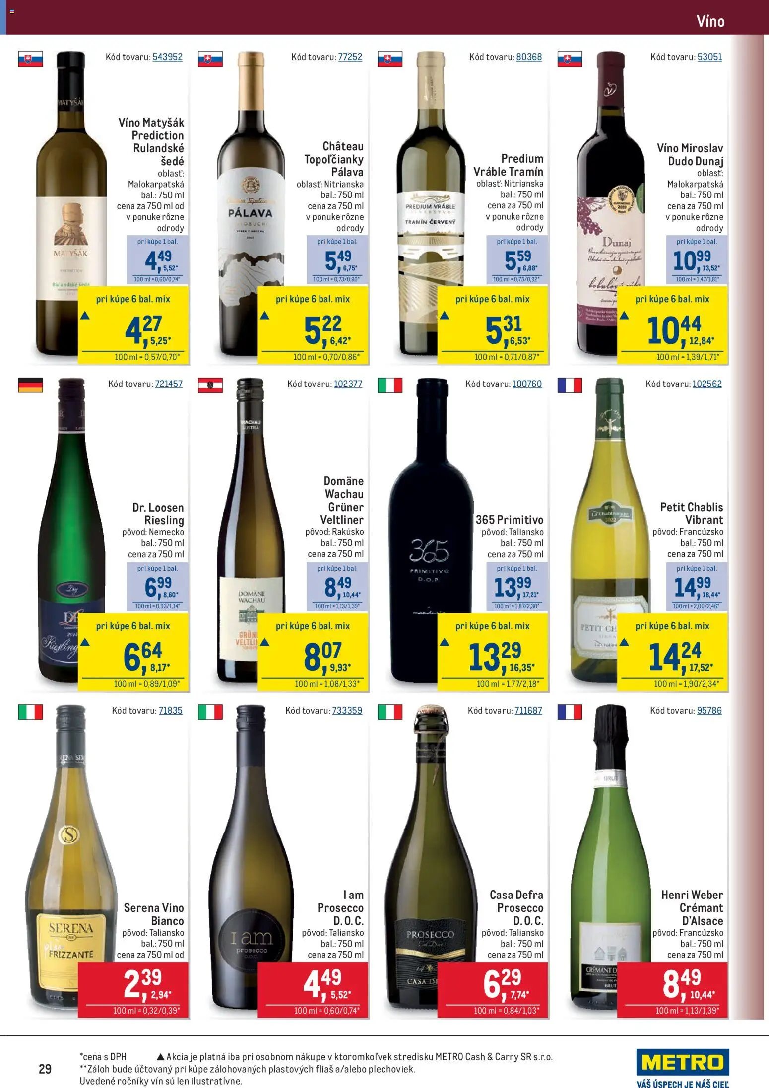Nové Metro akcie – leták je platný od 10.12.2025 | Strana: 29 | Produkty: Víno, Prosecco