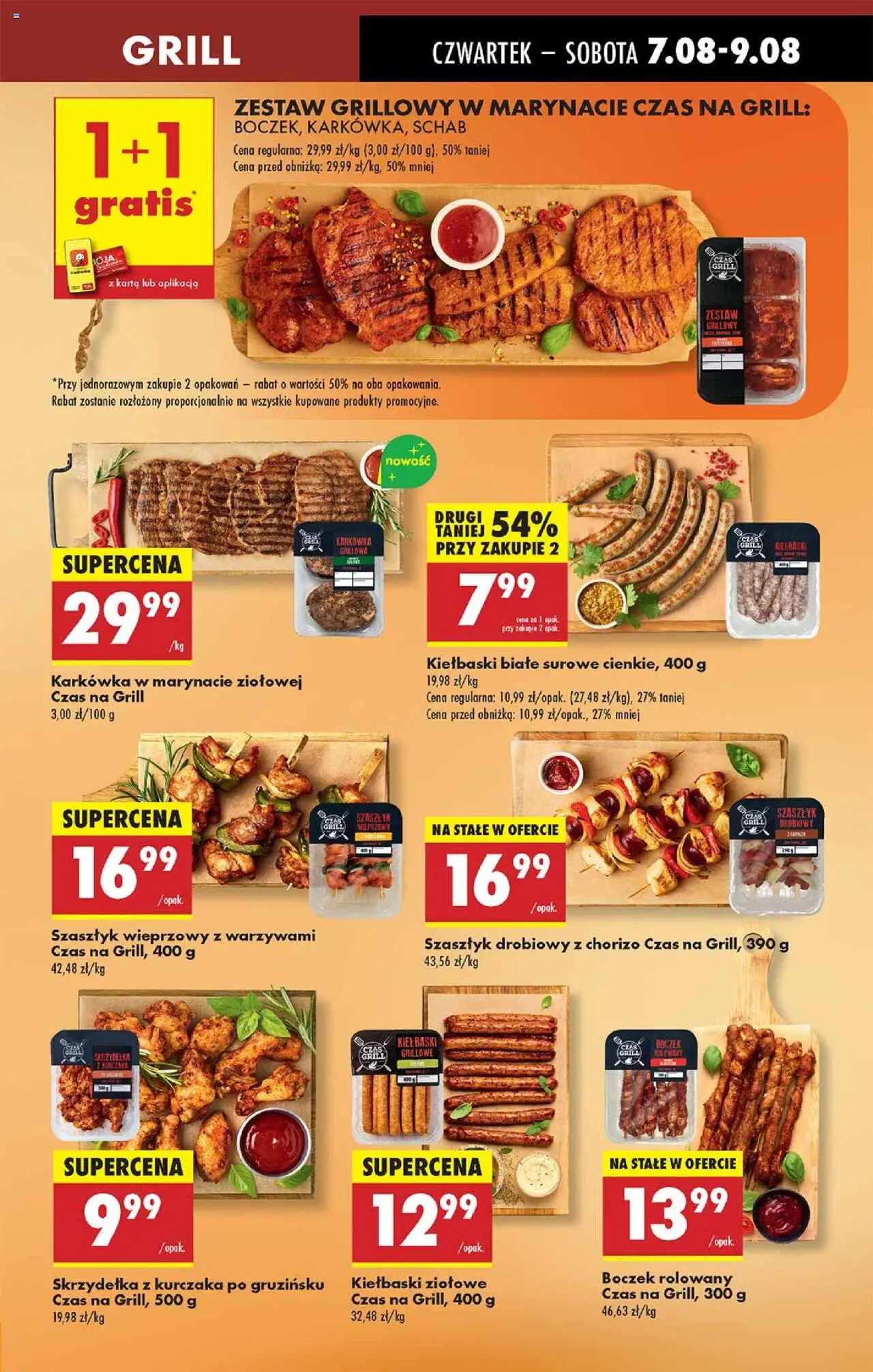 Biedronka gazetka - Oferta W tym tygodniu od 07.08.2025 | Strona: 21 | Produkty: Karta, Karkówka, Schab, Kiełbaski