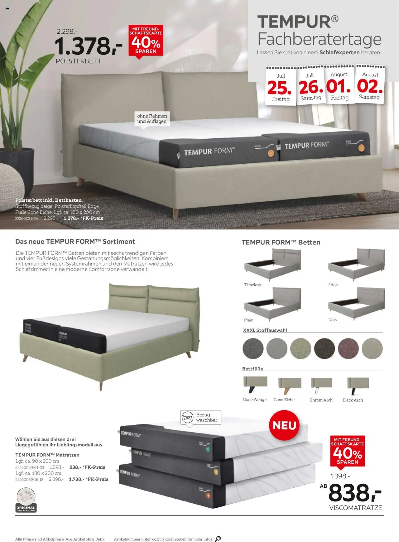 XXXL Lutz Tempur - gültig ab dem 21.07.2025 | Seite: 4 | Produkte: Polsterbett