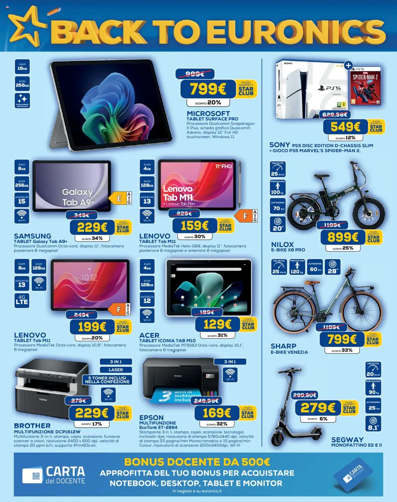 Volantino Euronics del 21.08.2025 | Pagina: 8 | Prodotti: Monitor, Stampante, Fotocamera, Toner