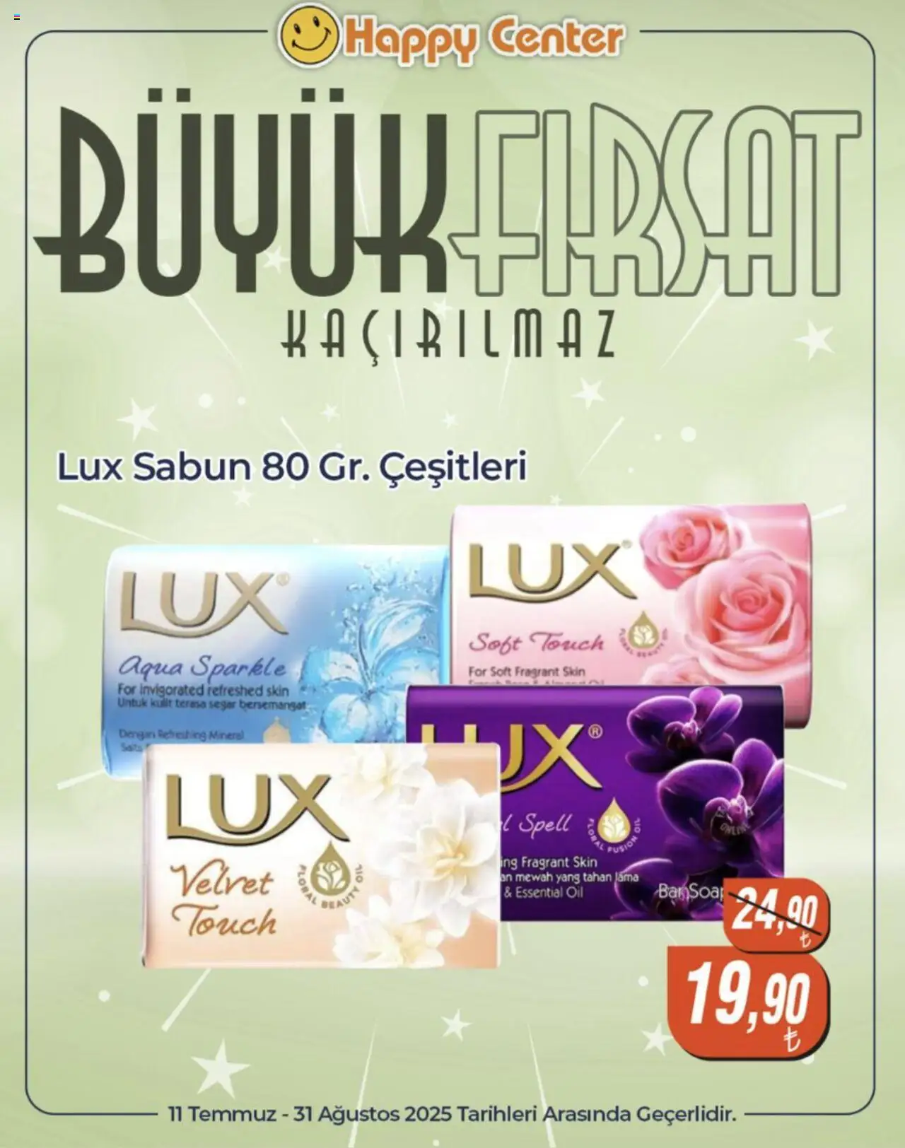 Happy Center Lux İndirim - 11.07.2025 tarihinden itibaren geçerlidir | Sayfa: 1 | Ürünler: Sabun