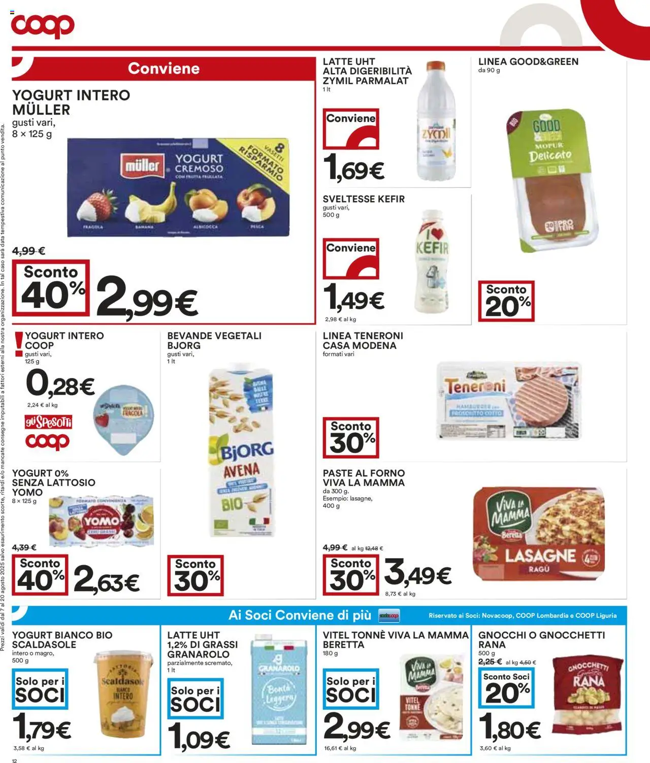 Volantino COOP del 07.08.2025 | Pagina: 12 | Prodotti: Ragú, Forno, Gnocchi, Gnocchetti