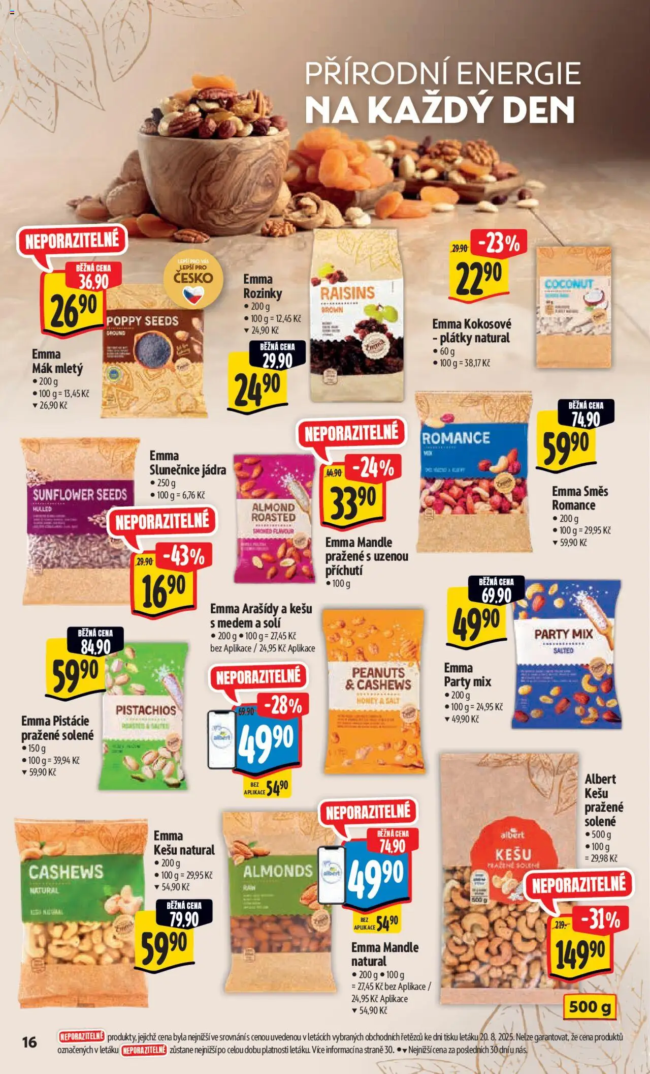 Albert leták - Hypermarket od 27.08.2025 | Strana: 24 | Produkty: Mák mletý, Pistácie, Arašídy, Mandle