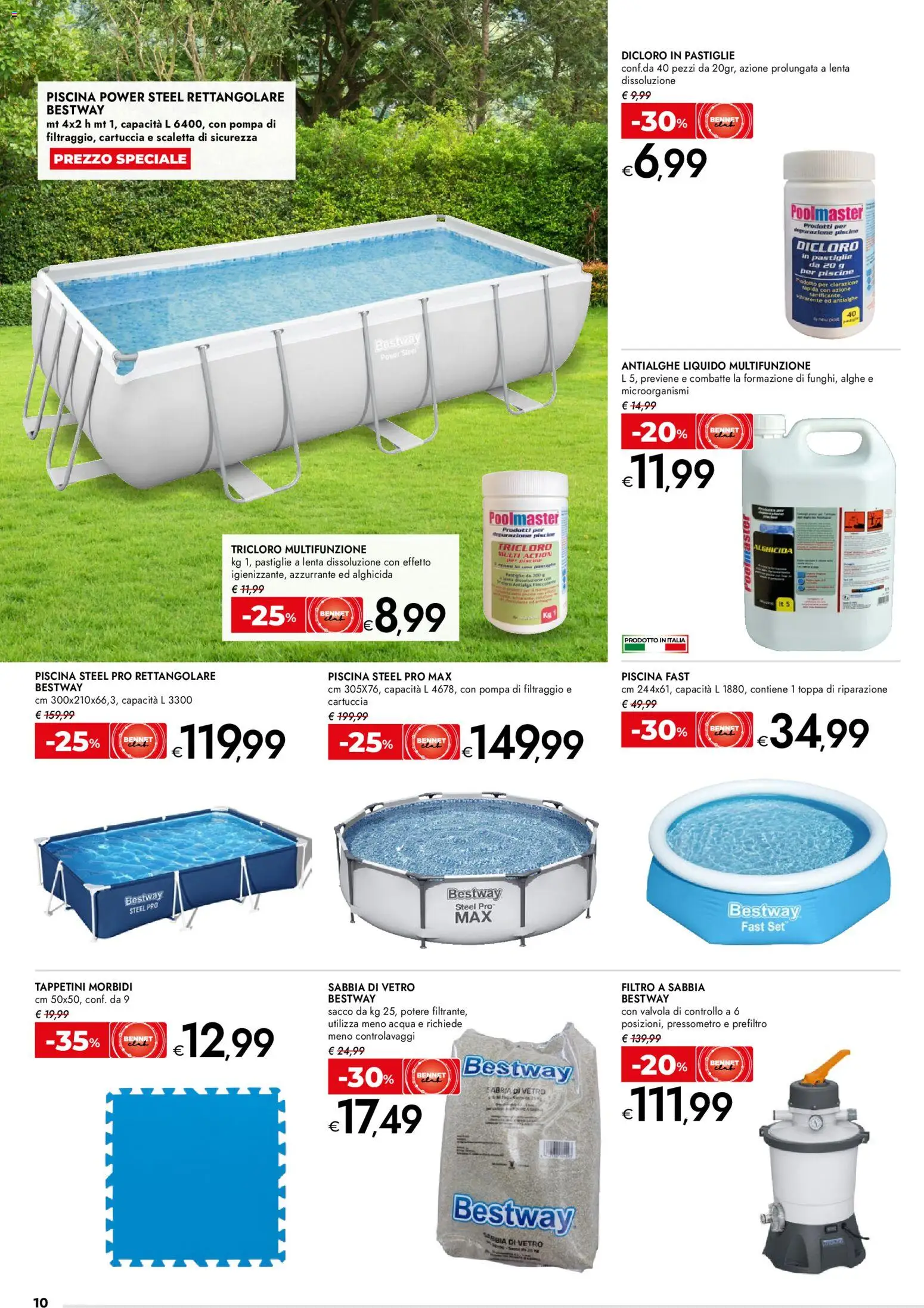 Volantino bennet del 07.04.2026 | Pagina: 10 | Prodotti: Scaletta, Acqua, Piscina