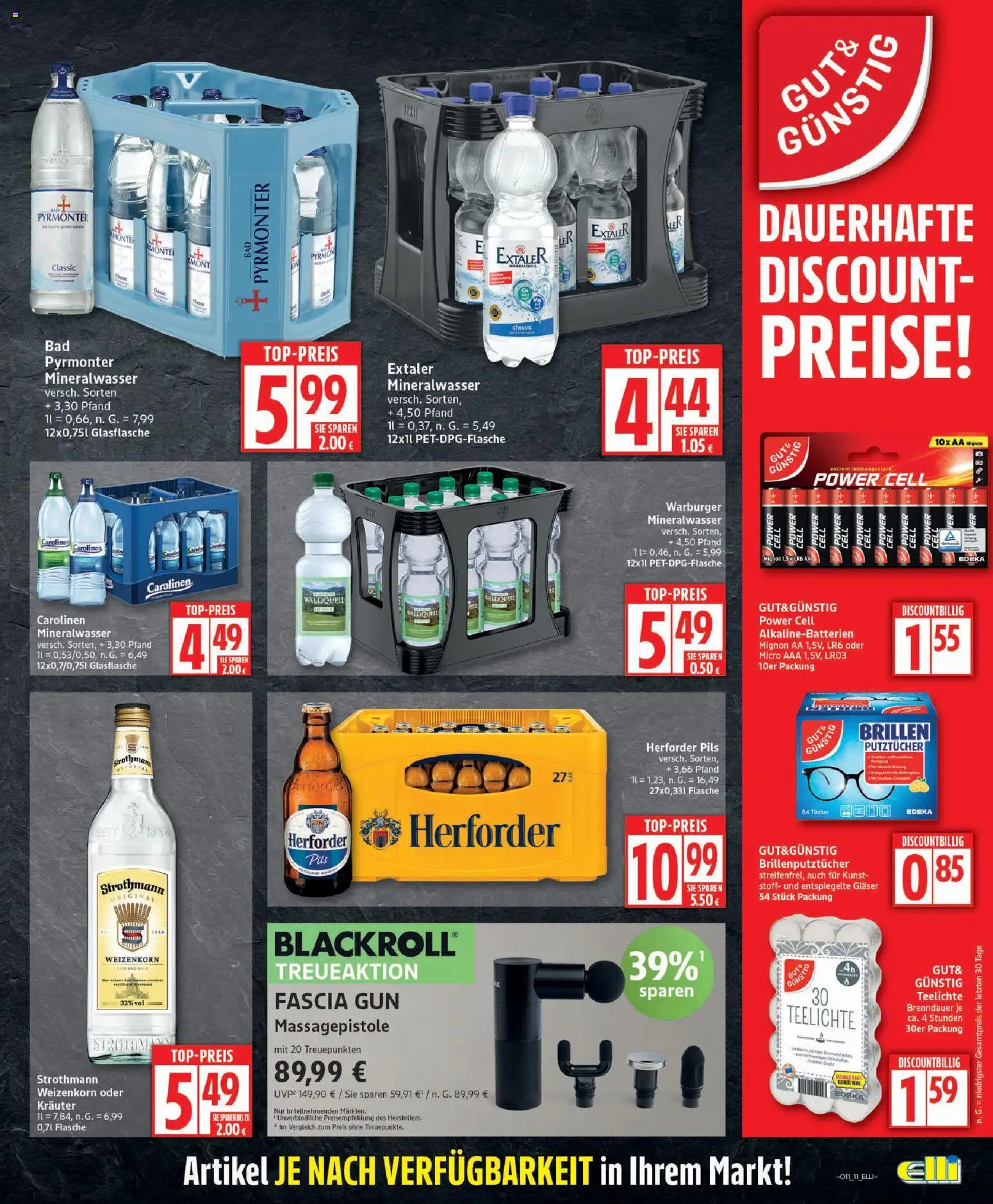 Elli Markt - Broschüre – gültig ab 09.03.2026 | Seite: 11 | Produkte: Pils, Mineralwasser, Massagepistole
