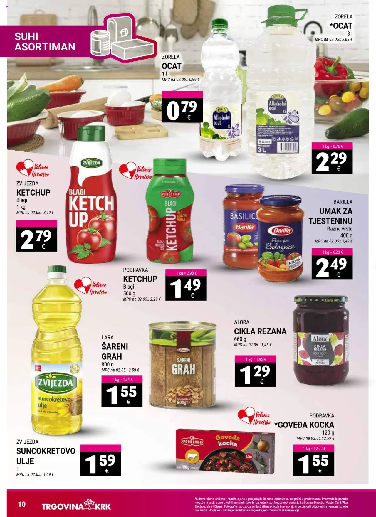 Trgovina Krk katalog | vrijedi od 16.09.2025 | Stranica: 10 | Proizvodi: Suncokretovo ulje, Alkoholni ocat, Podravka, Barilla