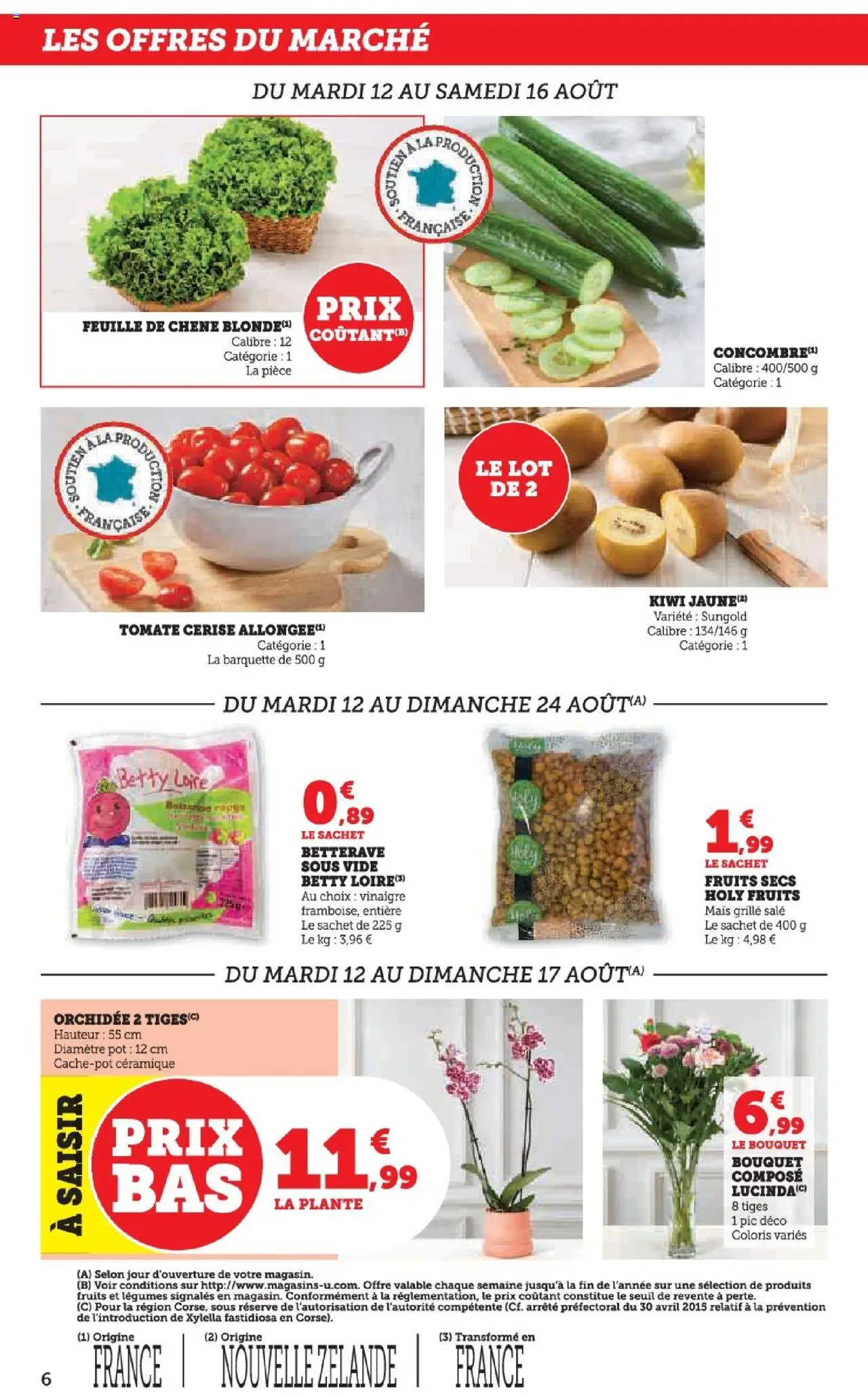  | Page: 6 | Produits: Orchidée, Tomate cerise, Vinaigre, Kiwi