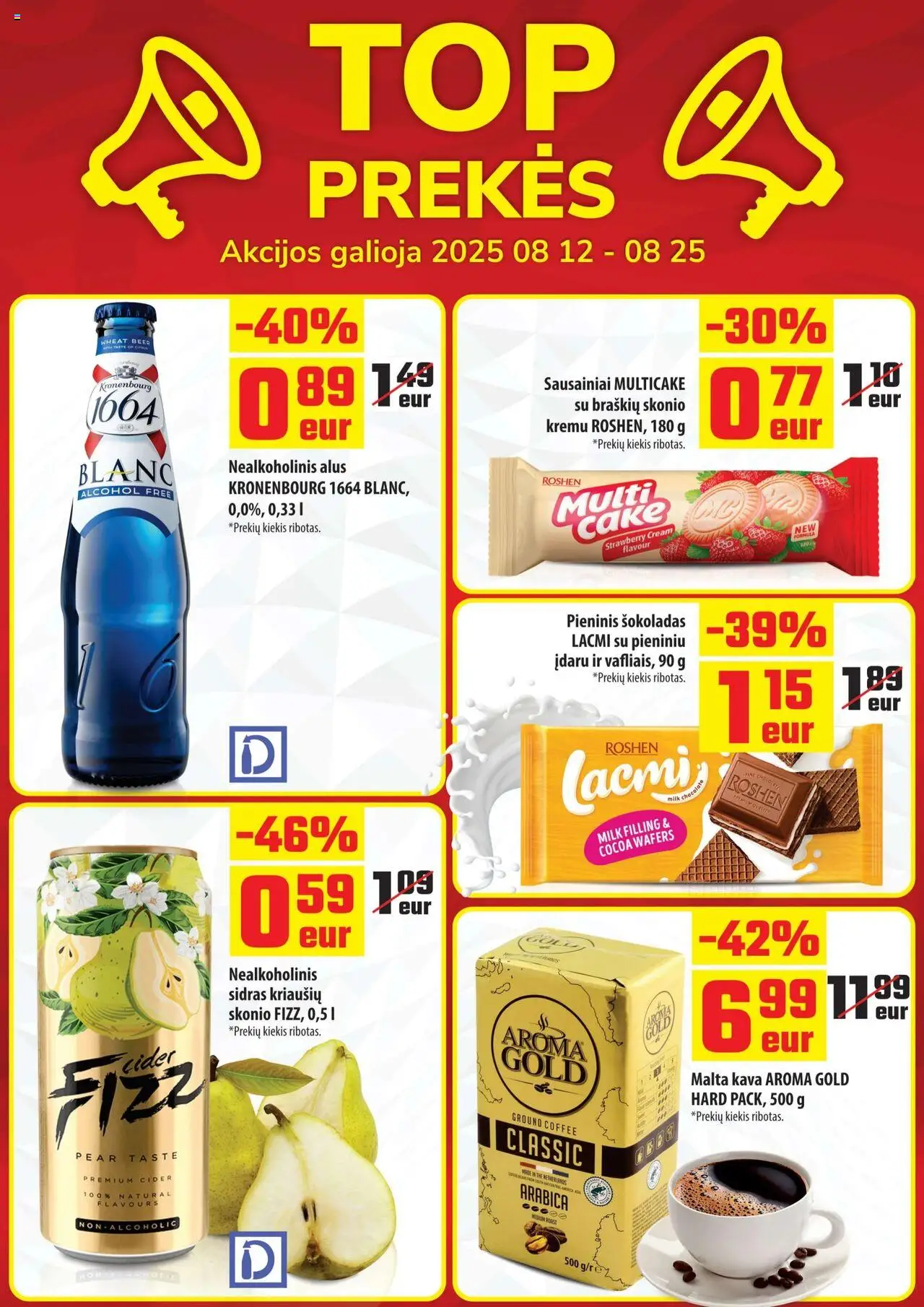 ČIA MARKET leidinys│galioja nuo 12.08.2025 | Puslapis: 20 | Prekių: Sausainiai, Nealkoholinis alus, Nealkoholinis sidras, Kava