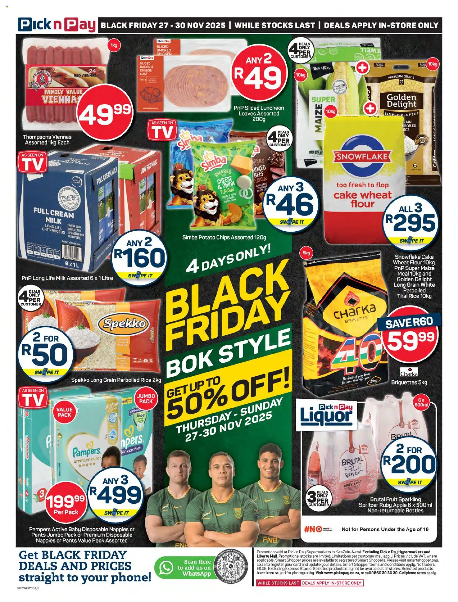 New Pick n Pay catalogue – valid from 27.11.2025 | Page: 8 | Products: Cake, Pants, Rice, Fruit