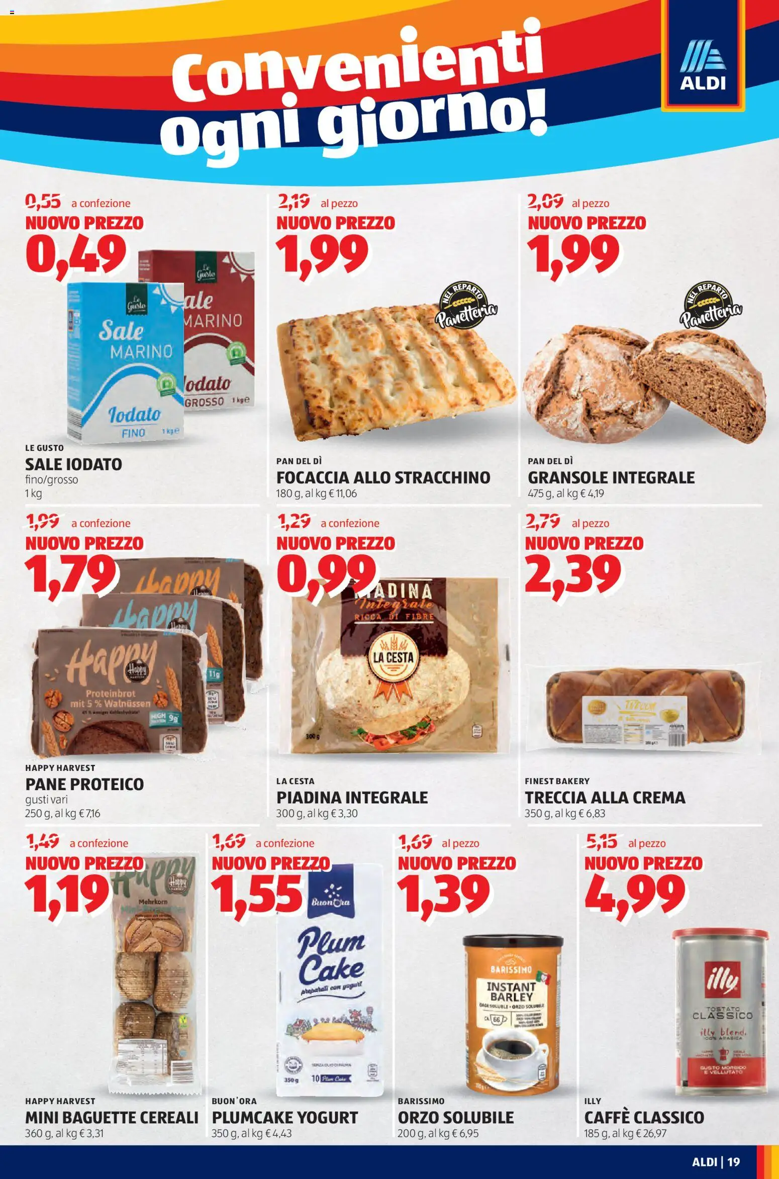 Volantino Aldi del 03.11.2025 | Pagina: 19 | Prodotti: Cereali, Focaccia, Piadina, Stracchino