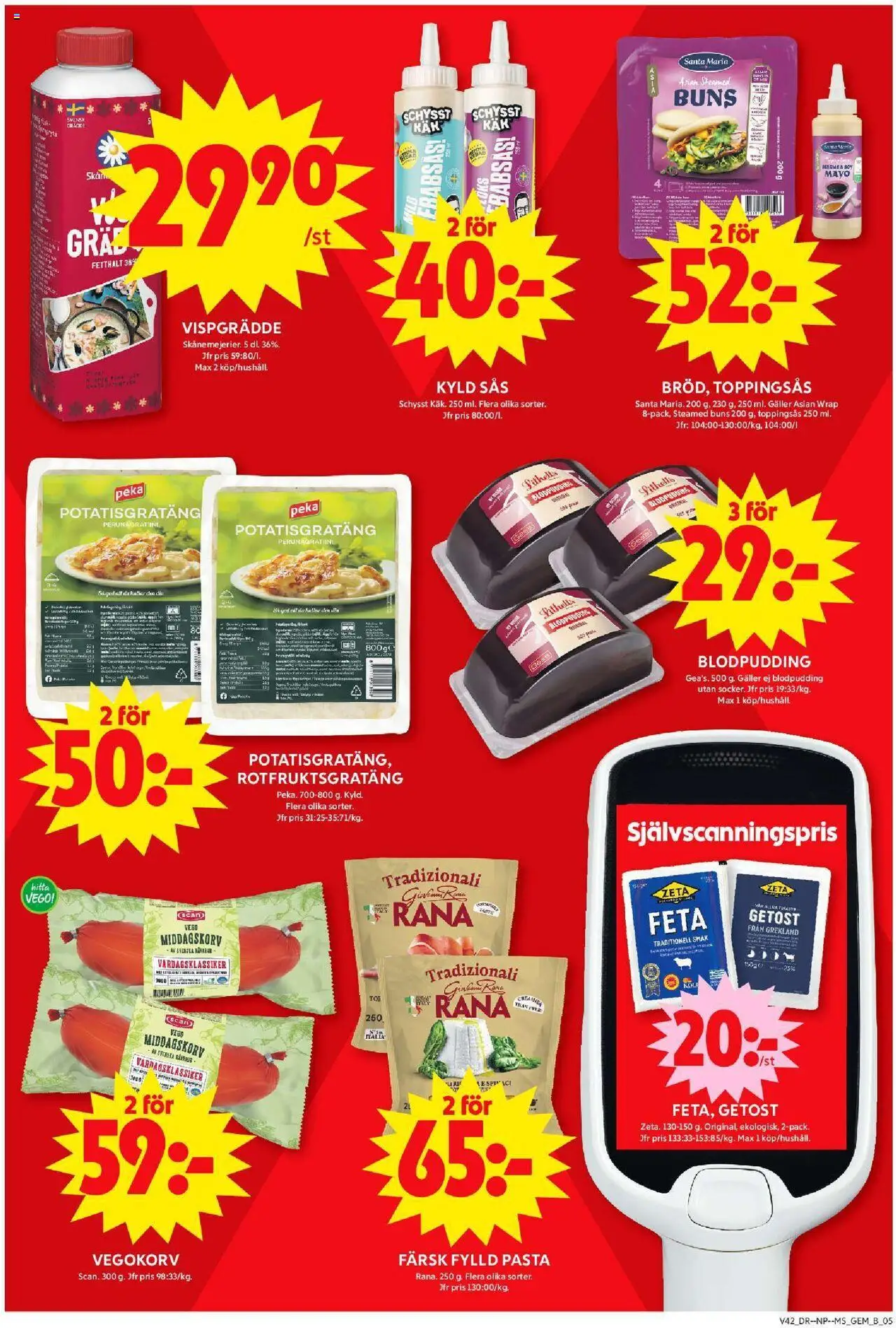 ICA Maxi reklamblad aktuell från 13.10.2025 | Sida: 7 | Produkter: Gem, Potatisgratäng, Pasta, Grädde