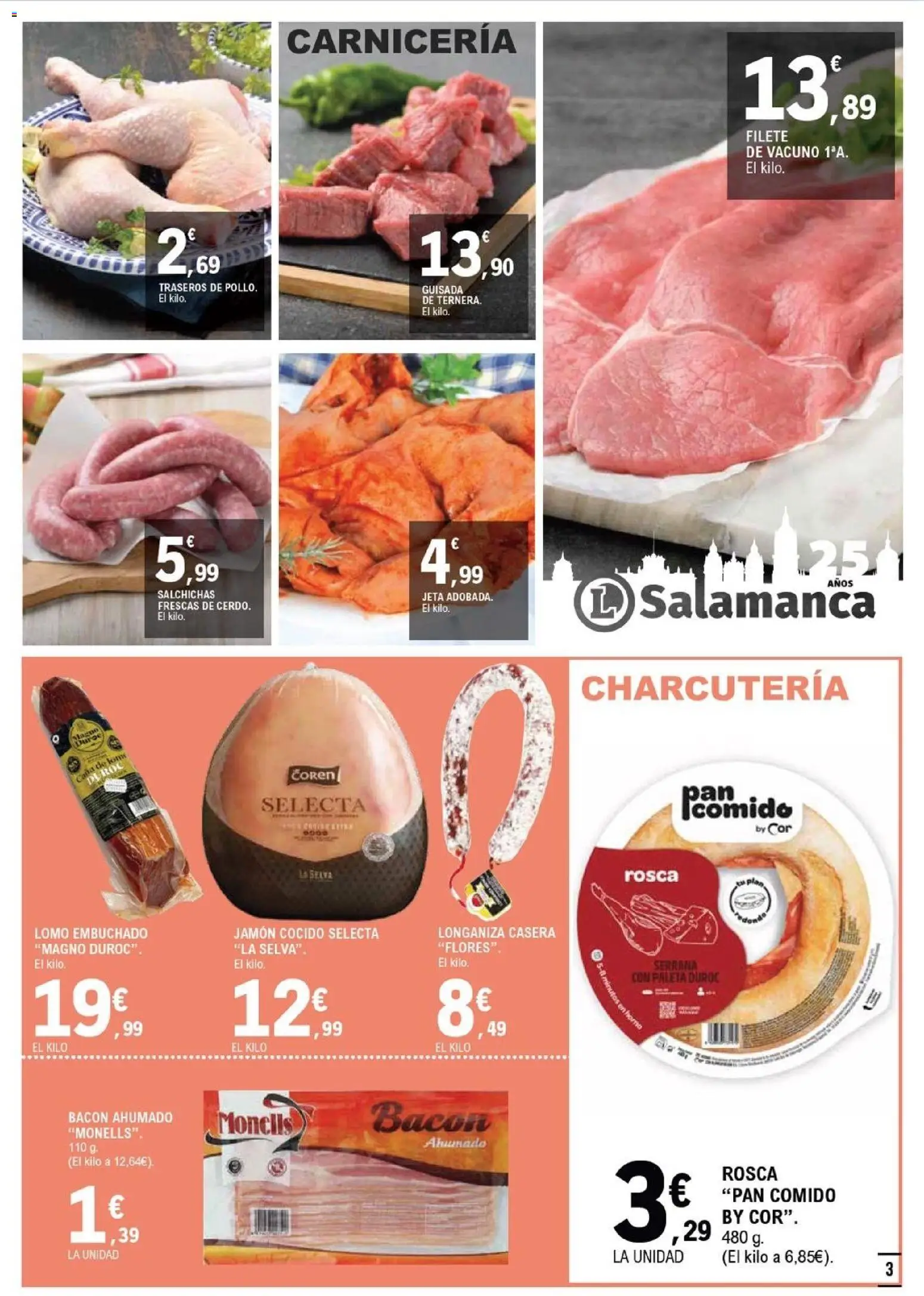 E.Leclerc folleto │ válido desde el 28.01.2026 | Página: 3 | Productos: Pan, Jamón, Jamón cocido, Filete