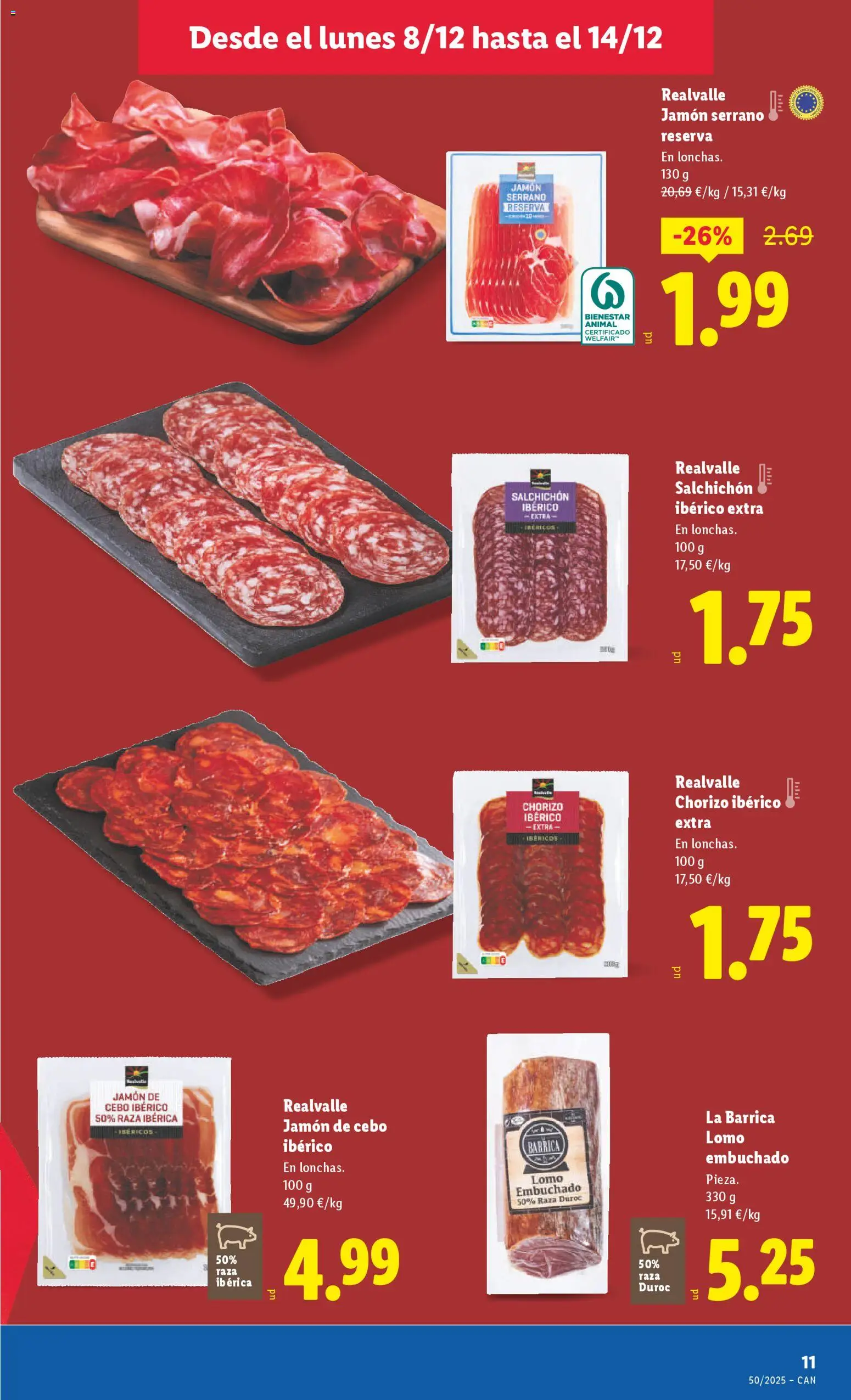 Lidl - Canarias │ válido desde el 08.12.2025 | Página: 13 | Productos: Jamón serrano, Jamón