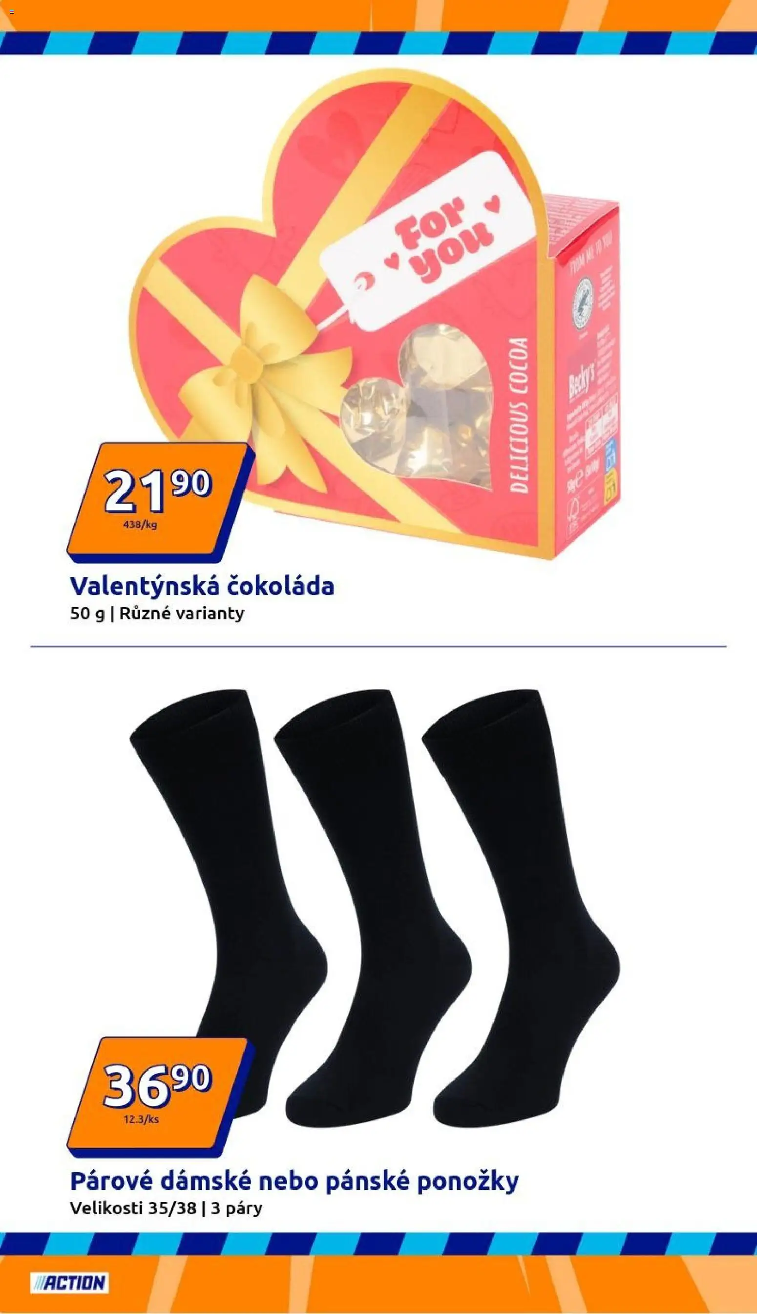 Action leták od 28.01.2026 | Strana: 4 | Produkty: Ponožky, Čokoláda