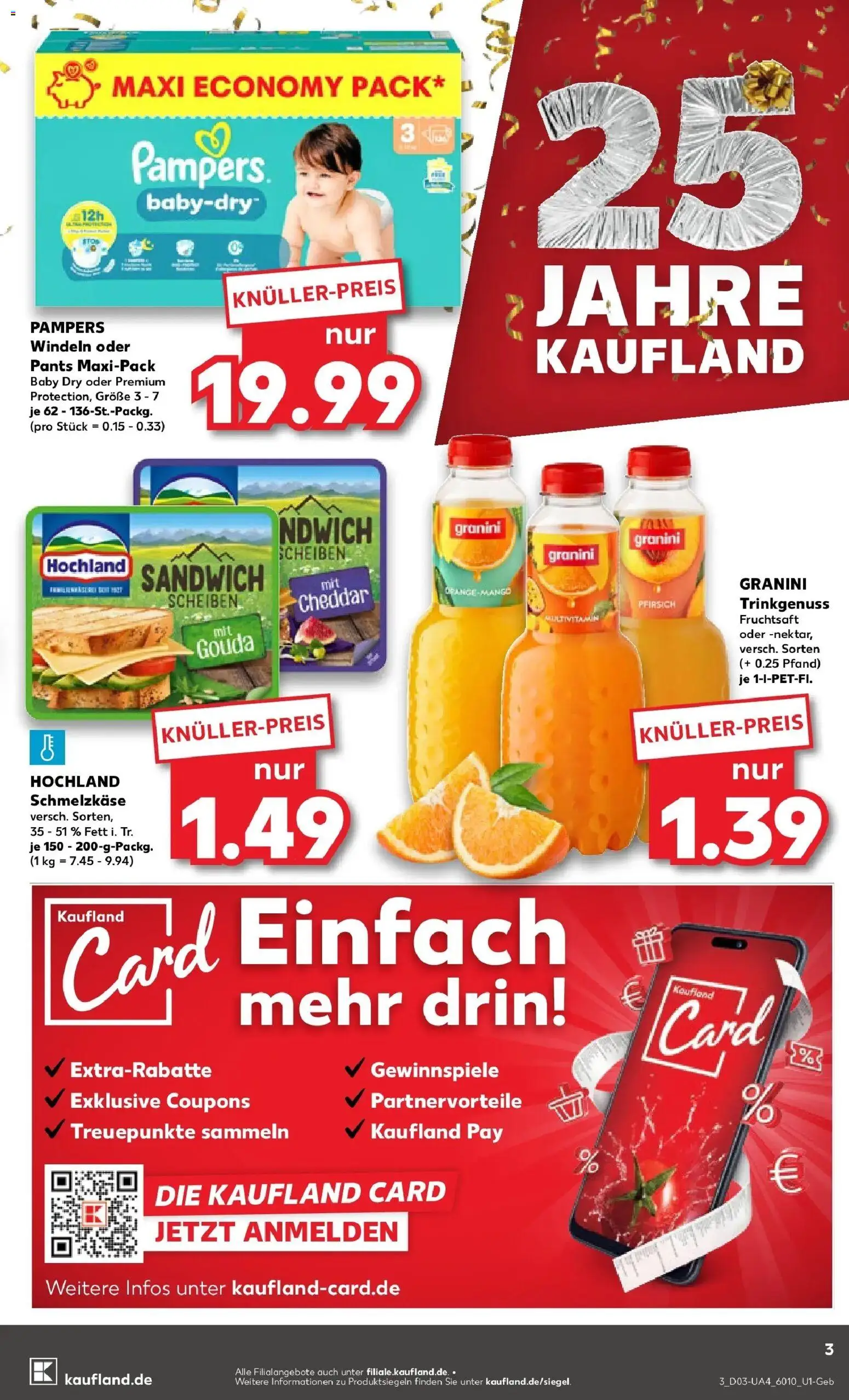 Kaufland prospekt Neusäß	 – gültig ab 15.01.2026 | Seite: 3 | Produkte: Gouda, Pfirsich, Granini, Fruchtsaft