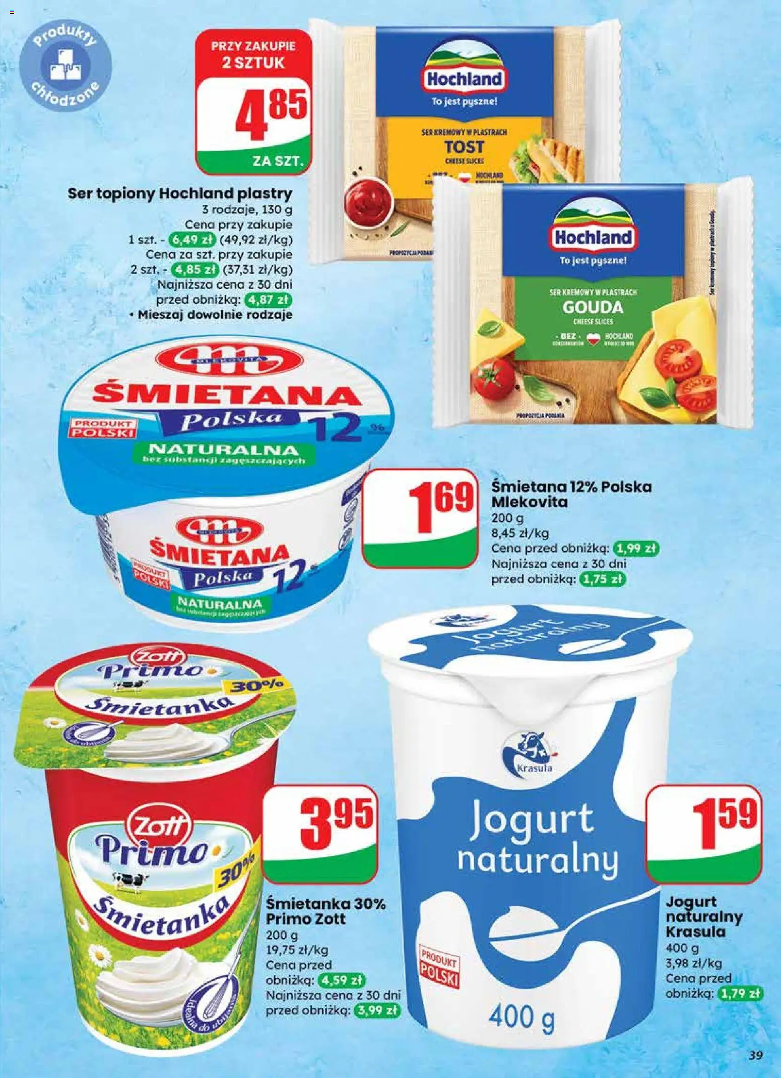Dino Gazetka od 19.11.2025 | Strona: 39 | Produkty: Ser topiony, Jogurt naturalny, Jogurt, Śmietana