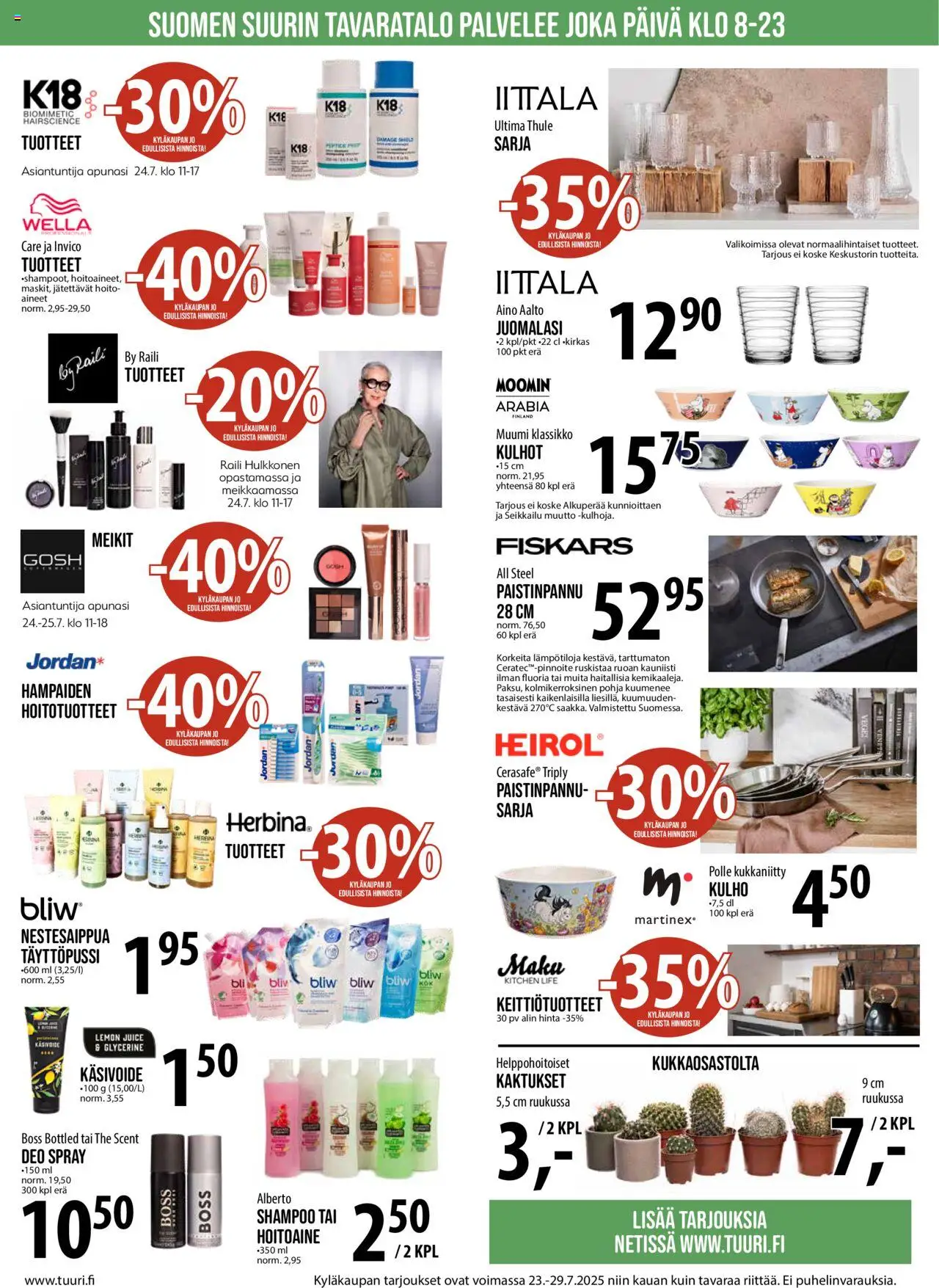  | Sivu: 7 | Tuotteet: Shampoo, Hoitoaine, Käsivoide, Paistinpannu