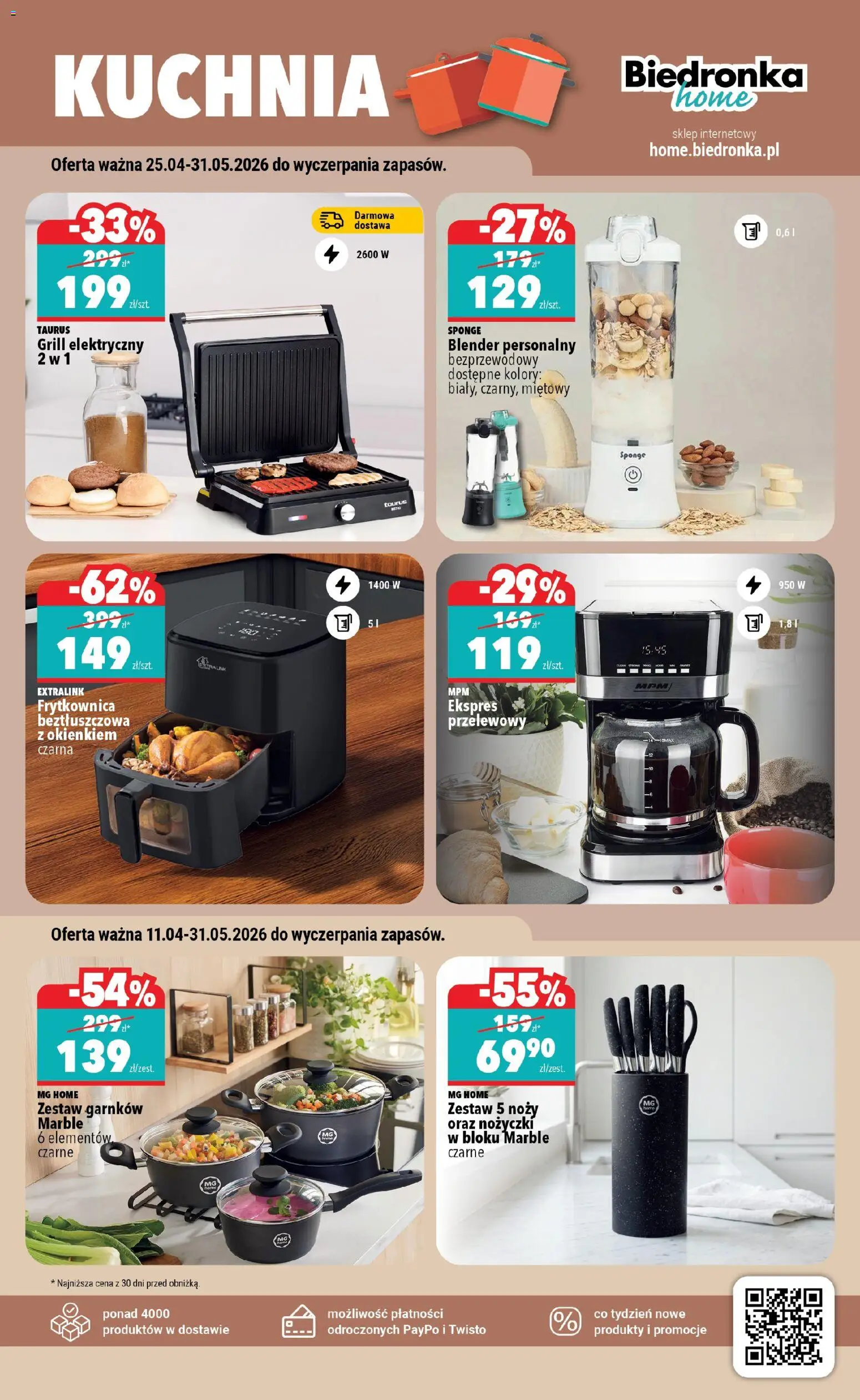 Biedronka gazetka - Home od 25.04.2026 | Strona: 3 | Produkty: Grill, Frytkownica, Frytkownica beztłuszczowa, Blender
