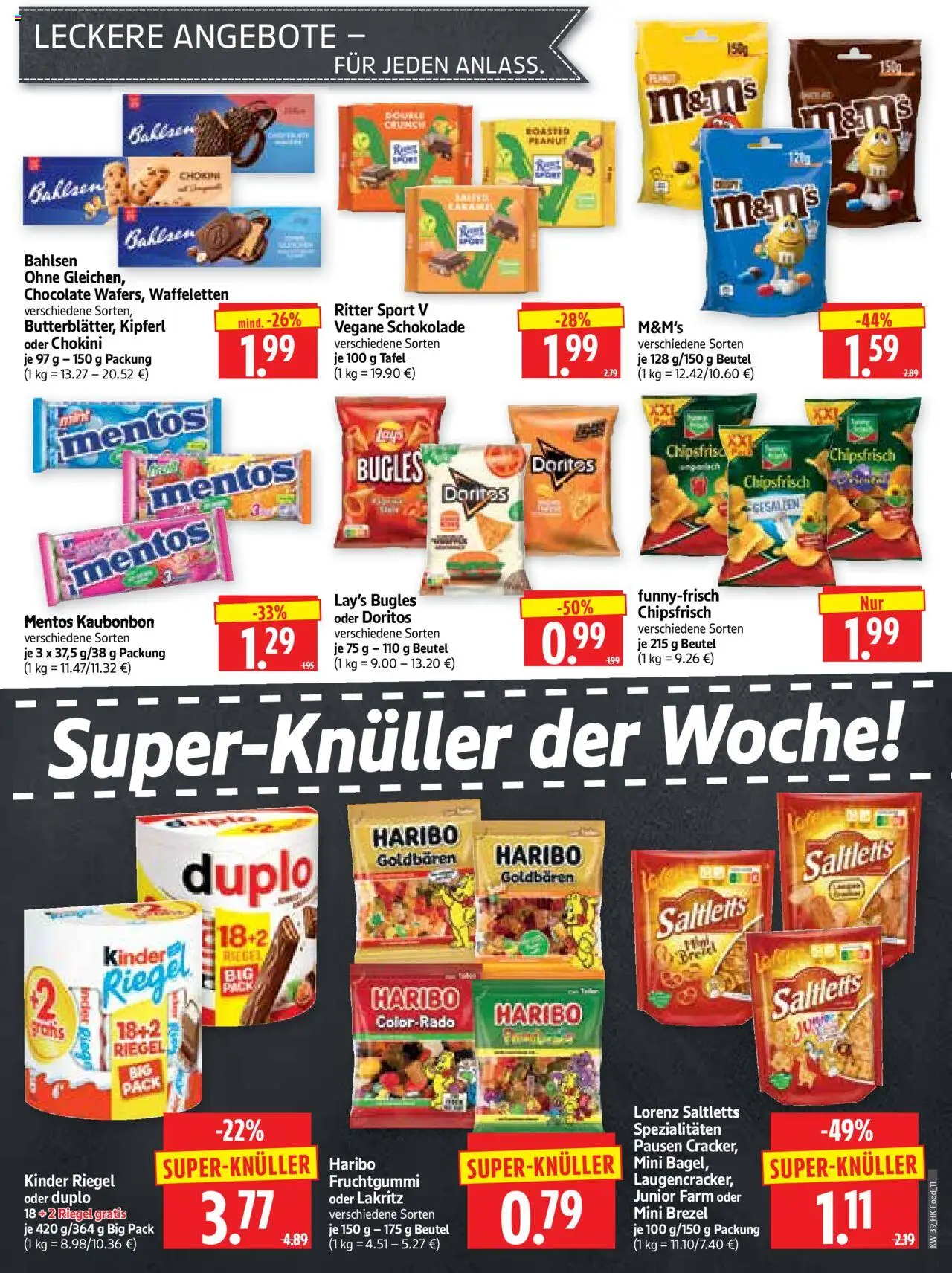 HERKULES Prospekt 	 – gültig ab 22.09.2025 | Seite: 11 | Produkte: Schokolade, Ritter sport, M&M's, Kinder riegel