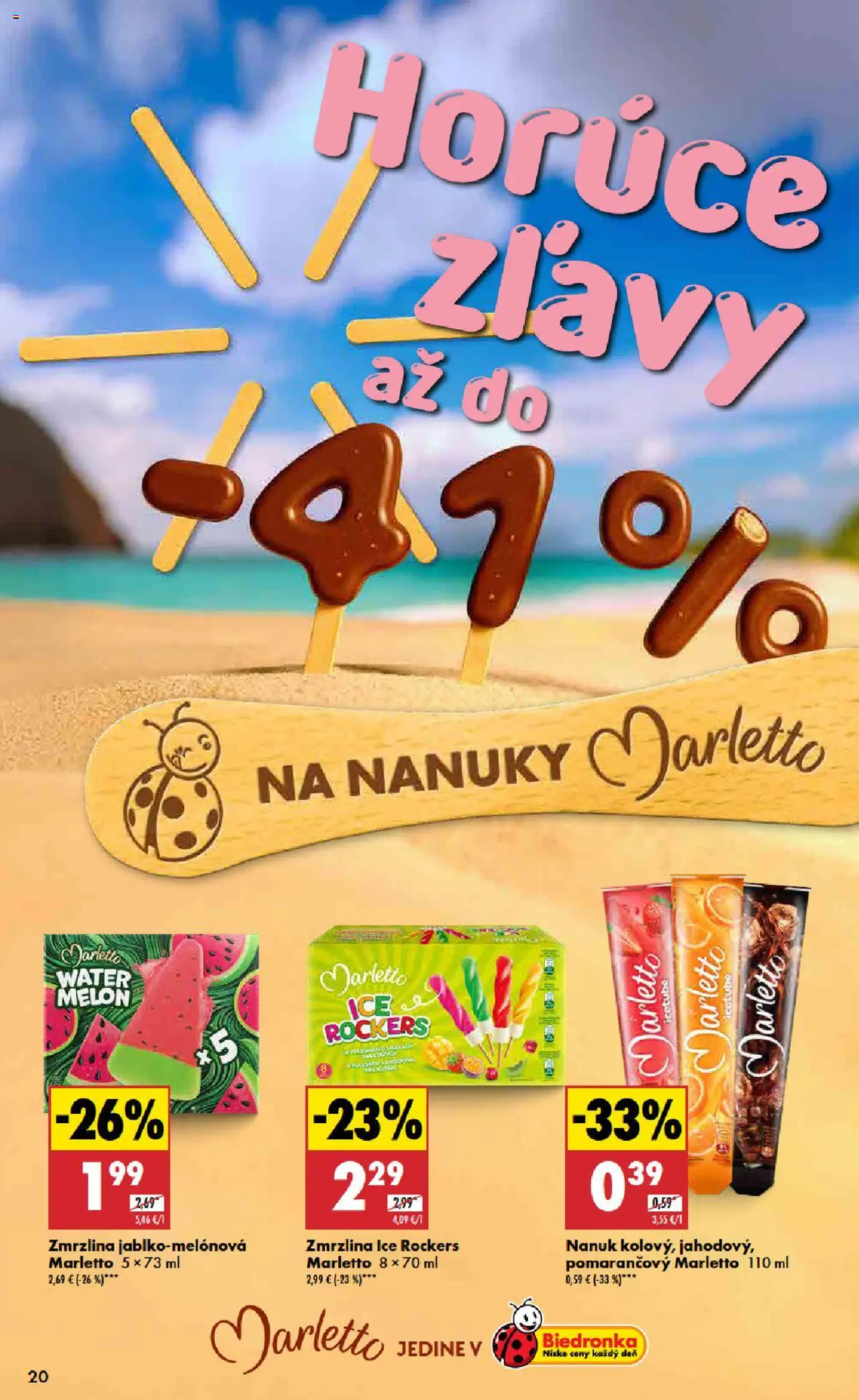 Biedronka leták │ platný od 14.08.2025 | Strana: 20 | Produkty: Nanuk, Zmrzlina, Melón, Nanuky