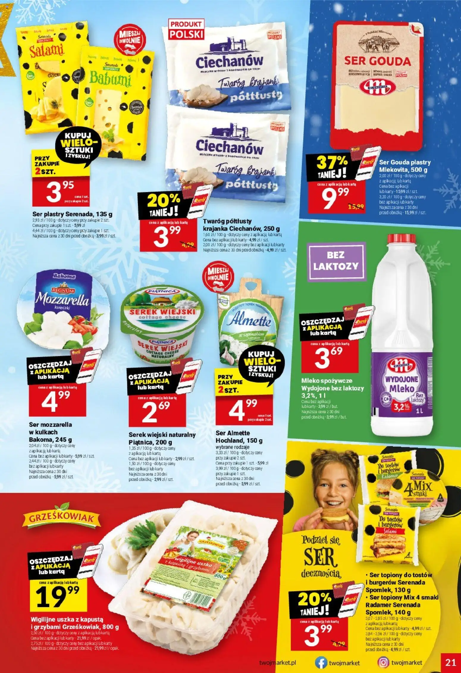 Twój Market Gazetka od 10.12.2025 | Strona: 21 | Produkty: Karta, Bez laktozy, Serek, Ser