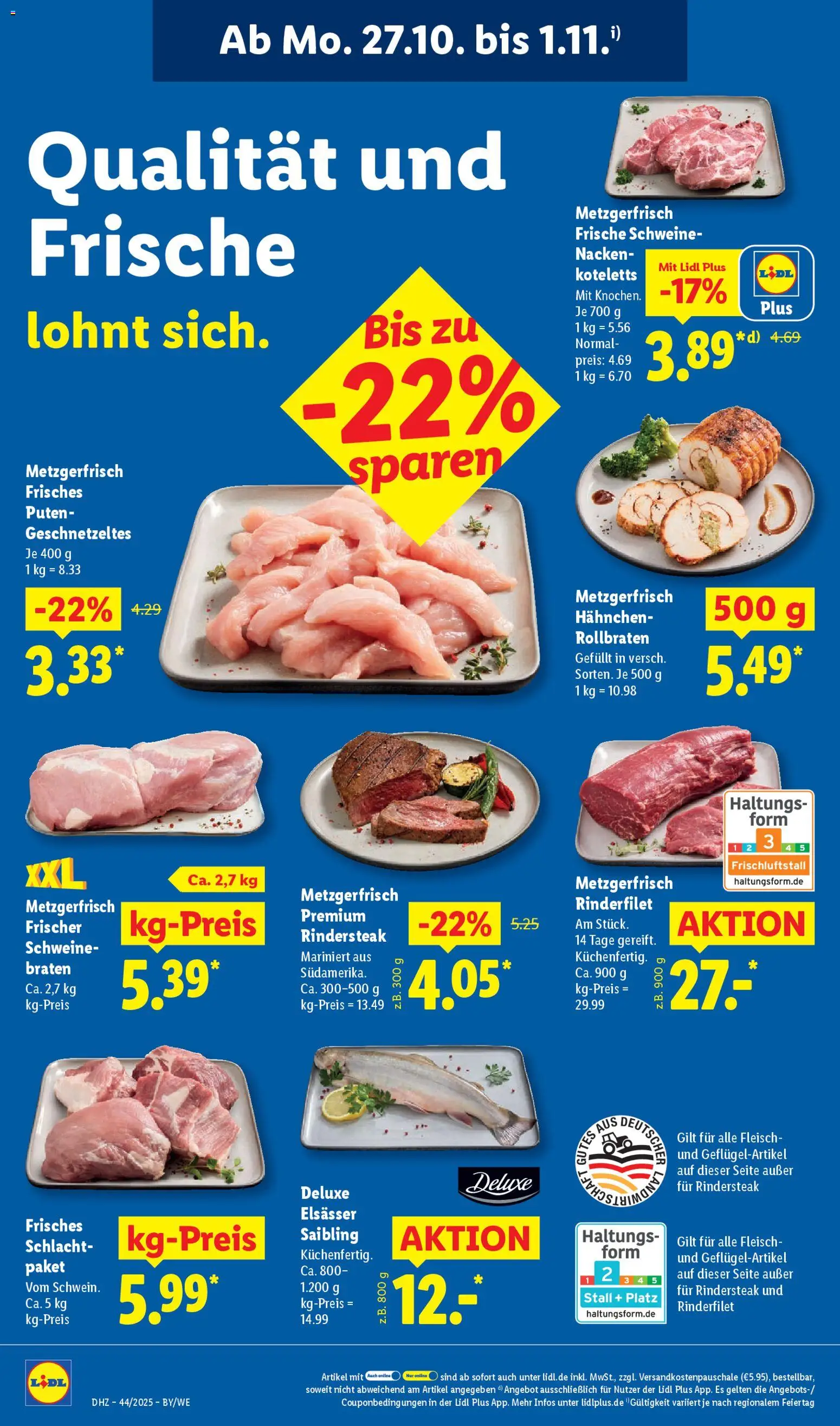 Lidl Prospekt München – gültig ab 27.10.2025 | Seite: 18 | Produkte: Hahnchen, Rinderfilet, Fleisch