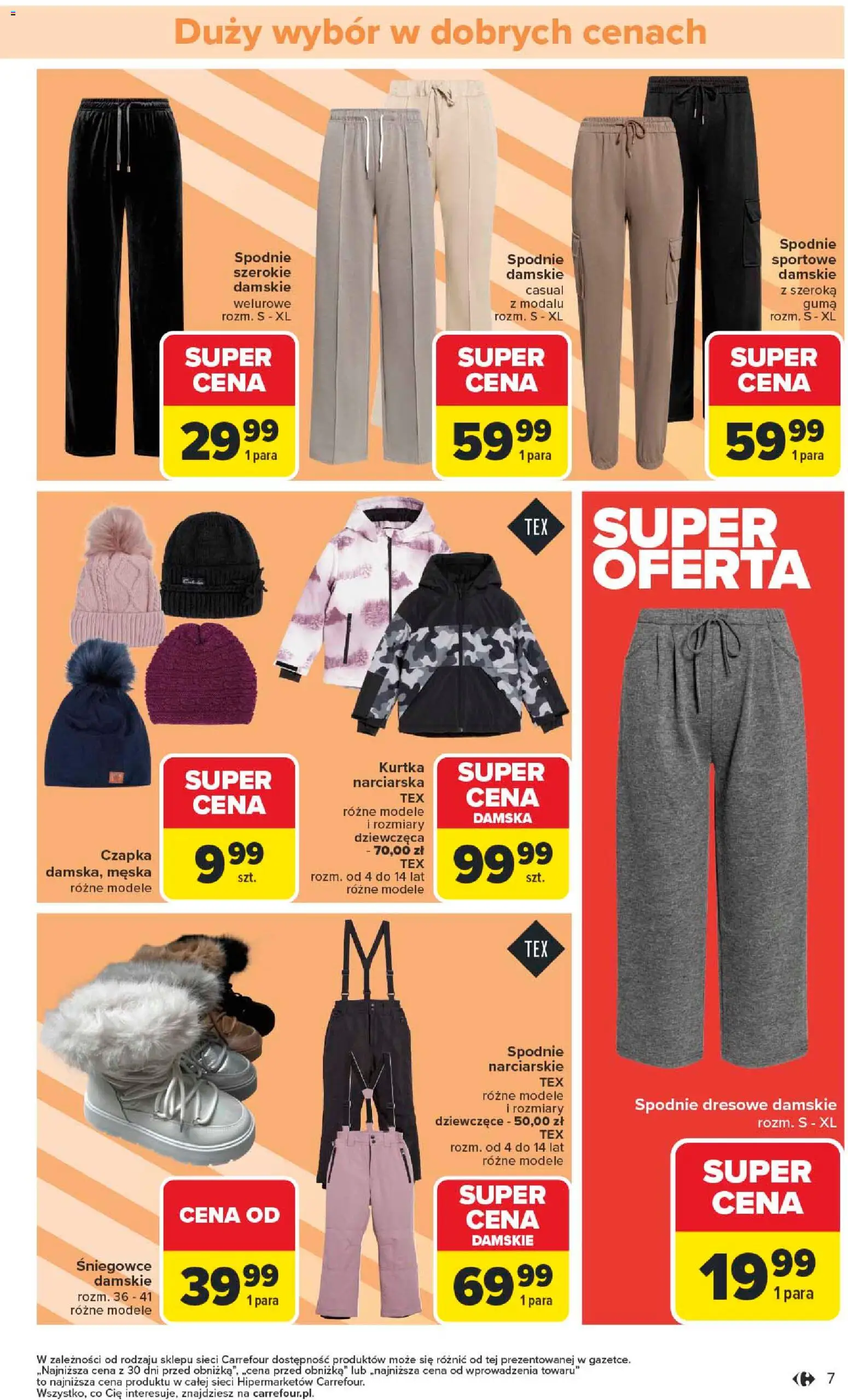 Carrefour Gazetka - Łap super okazje od 19.01.2026 | Strona: 7 | Produkty: Kurtka, Spodnie, Czapka, Śniegowce